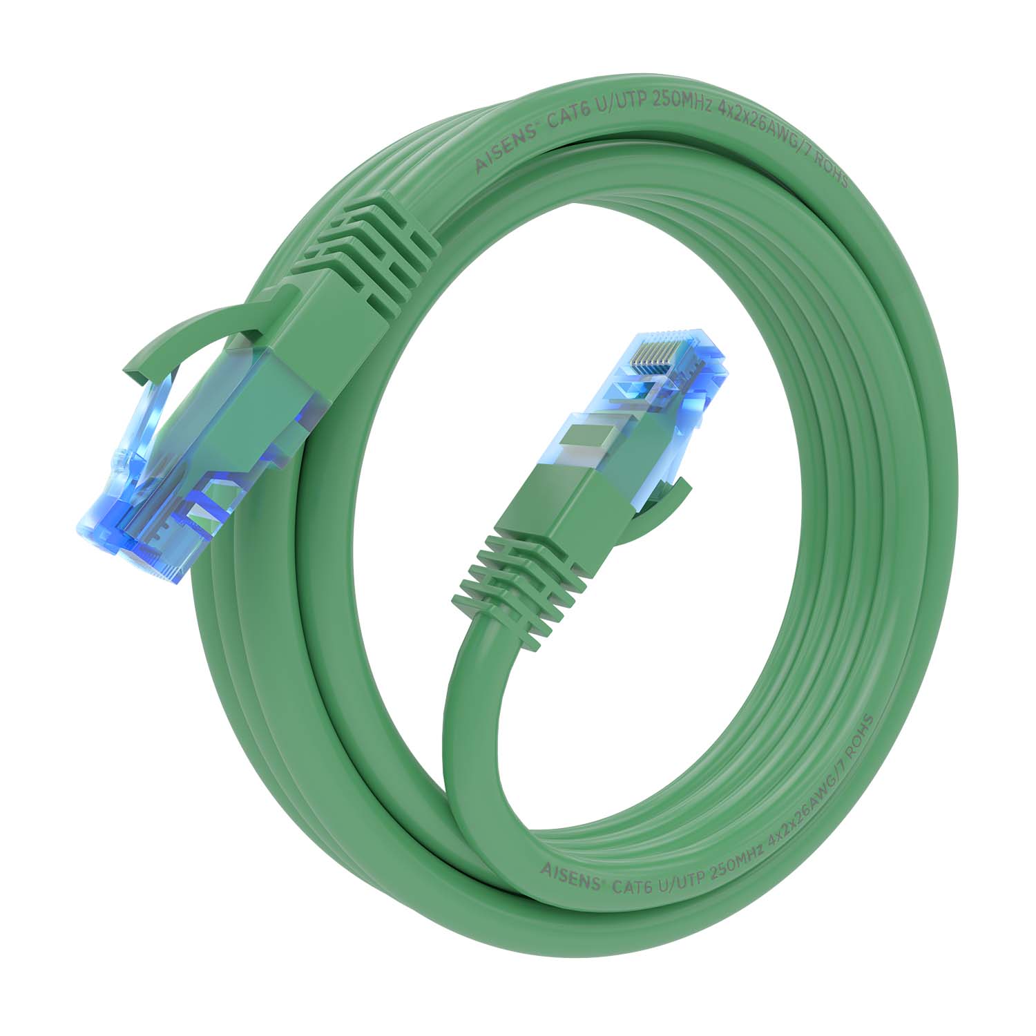 Aisens Câble réseau Cordon de brassage RJ45 Cat.6 UTP AWG26 CCA - 2,0 m - Couleur verte