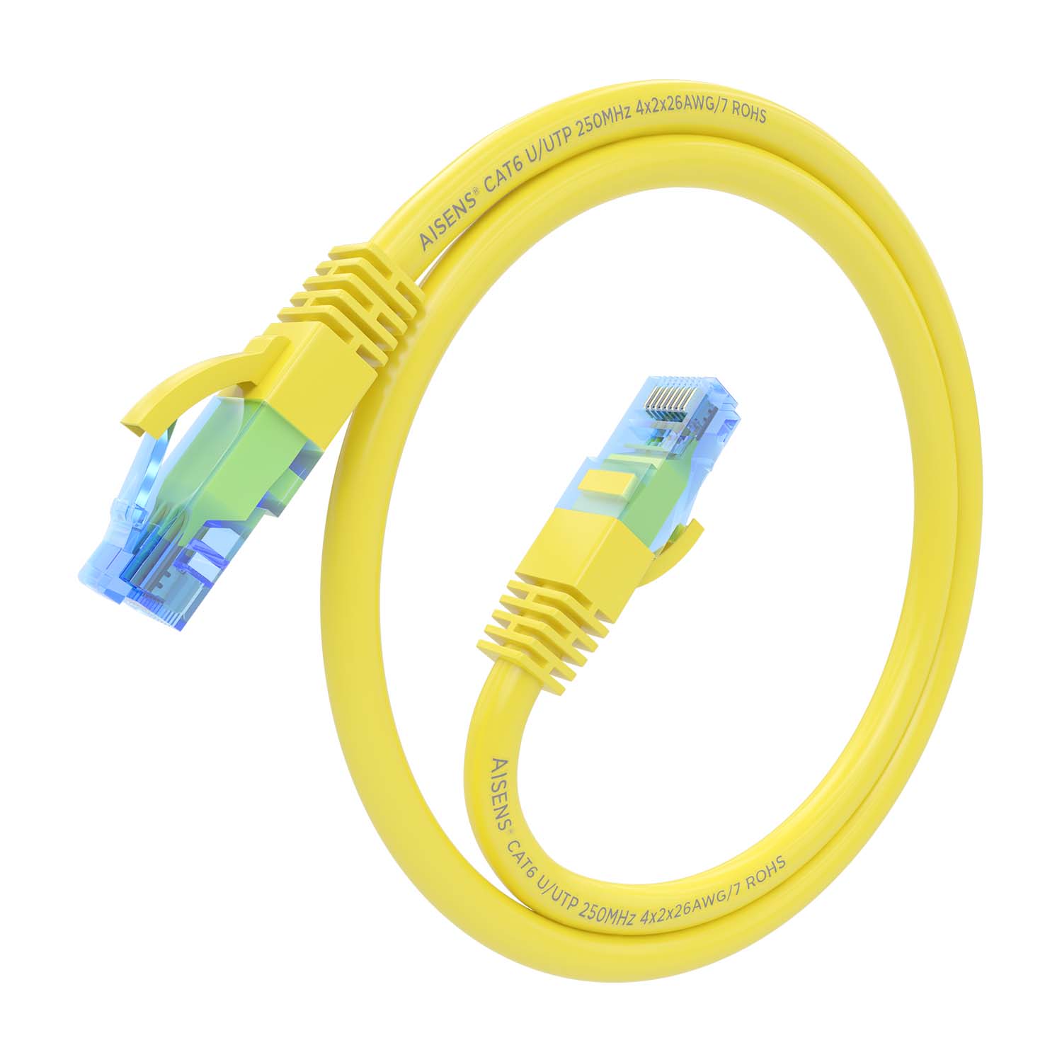 Aisens Câble réseau Cordon de brassage RJ45 Cat.6 UTP AWG26 CCA - 25 cm - Couleur jaune