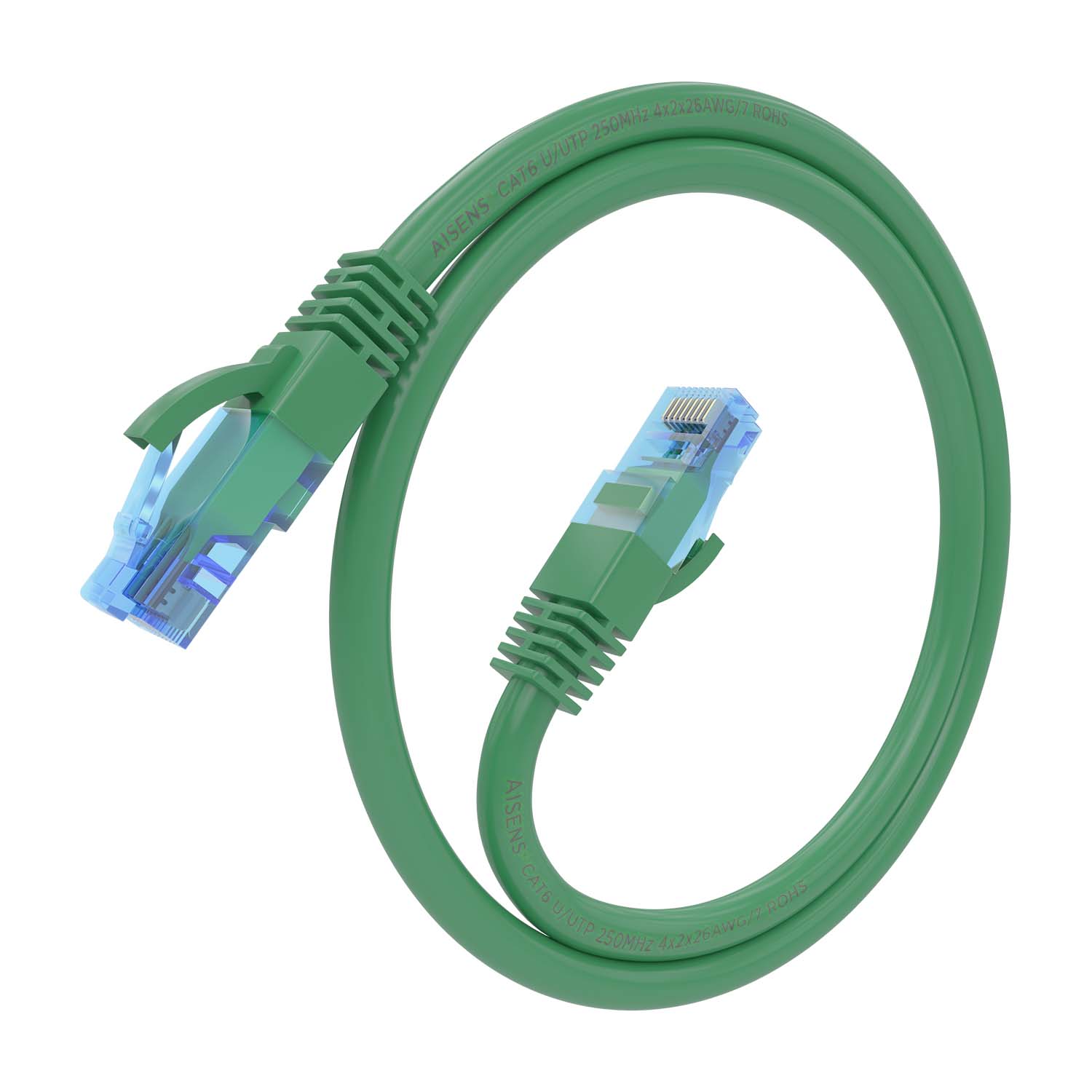 Aisens Câble réseau Cordon de brassage RJ45 Cat.6 UTP AWG26 CCA - 30 cm - Couleur verte