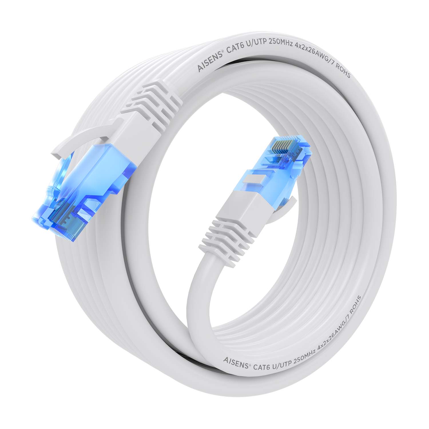 Aisens Câble réseau Cordon de brassage RJ45 Cat.6 UTP AWG26 CCA - 4,0 m - Couleur blanche