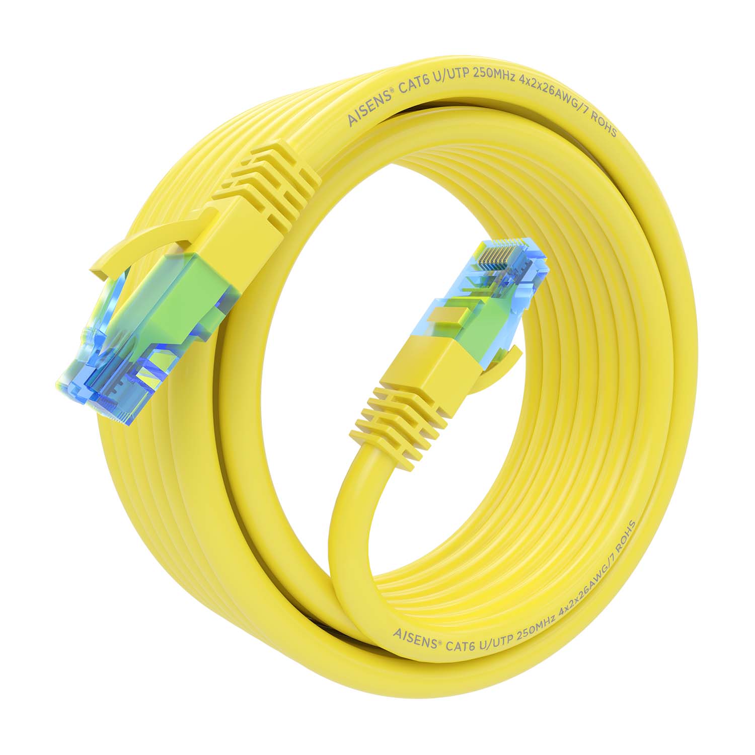 Aisens Câble réseau Cordon de brassage RJ45 Cat.6 UTP AWG26 CCA - 4,0 m - Couleur jaune