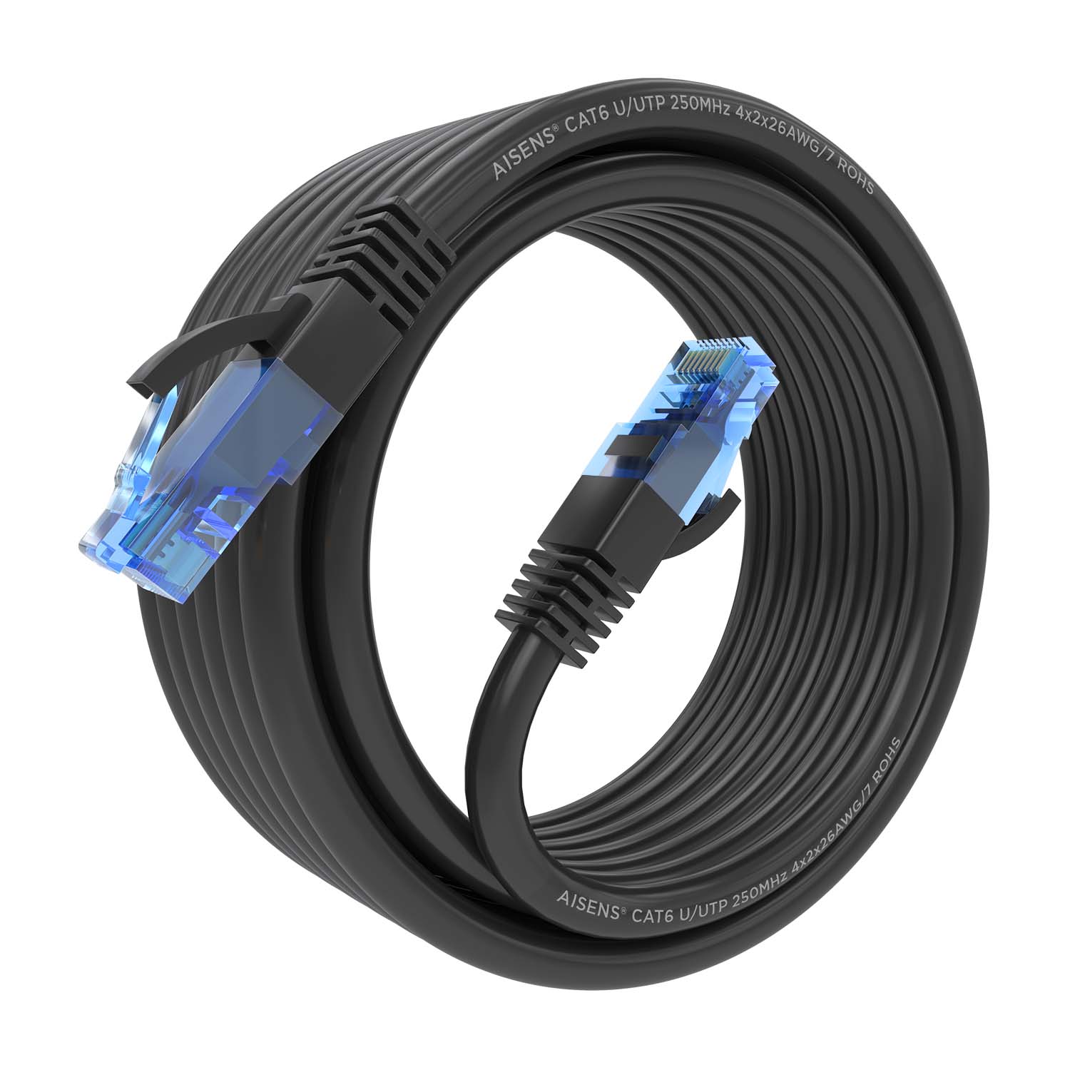 Aisens Câble réseau Cordon de brassage RJ45 Cat.6 UTP AWG26 CCA - 4,0 m - Couleur noire
