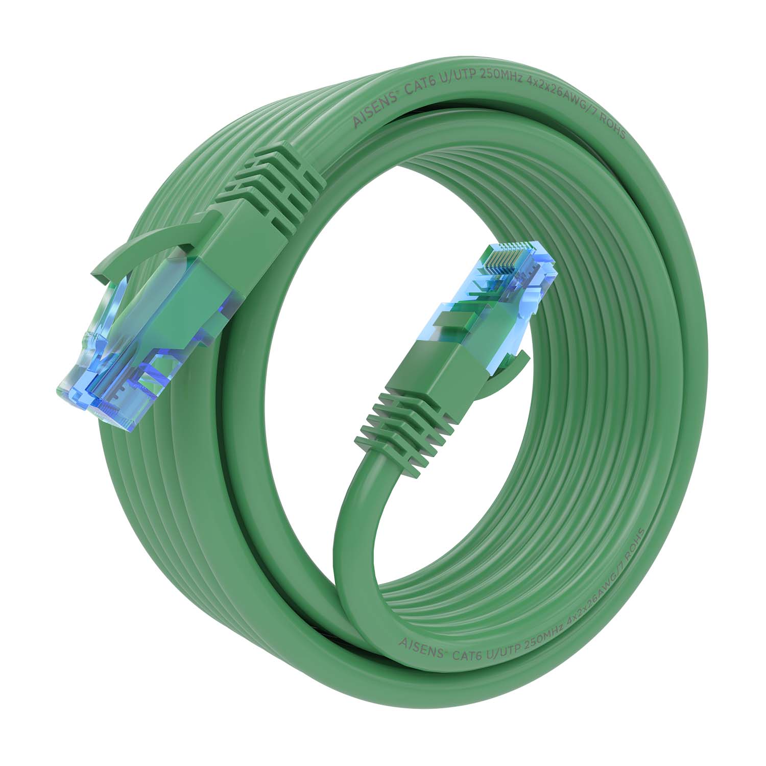 Aisens Câble réseau Cordon de brassage RJ45 Cat.6 UTP AWG26 CCA - 4,0 m - Couleur verte