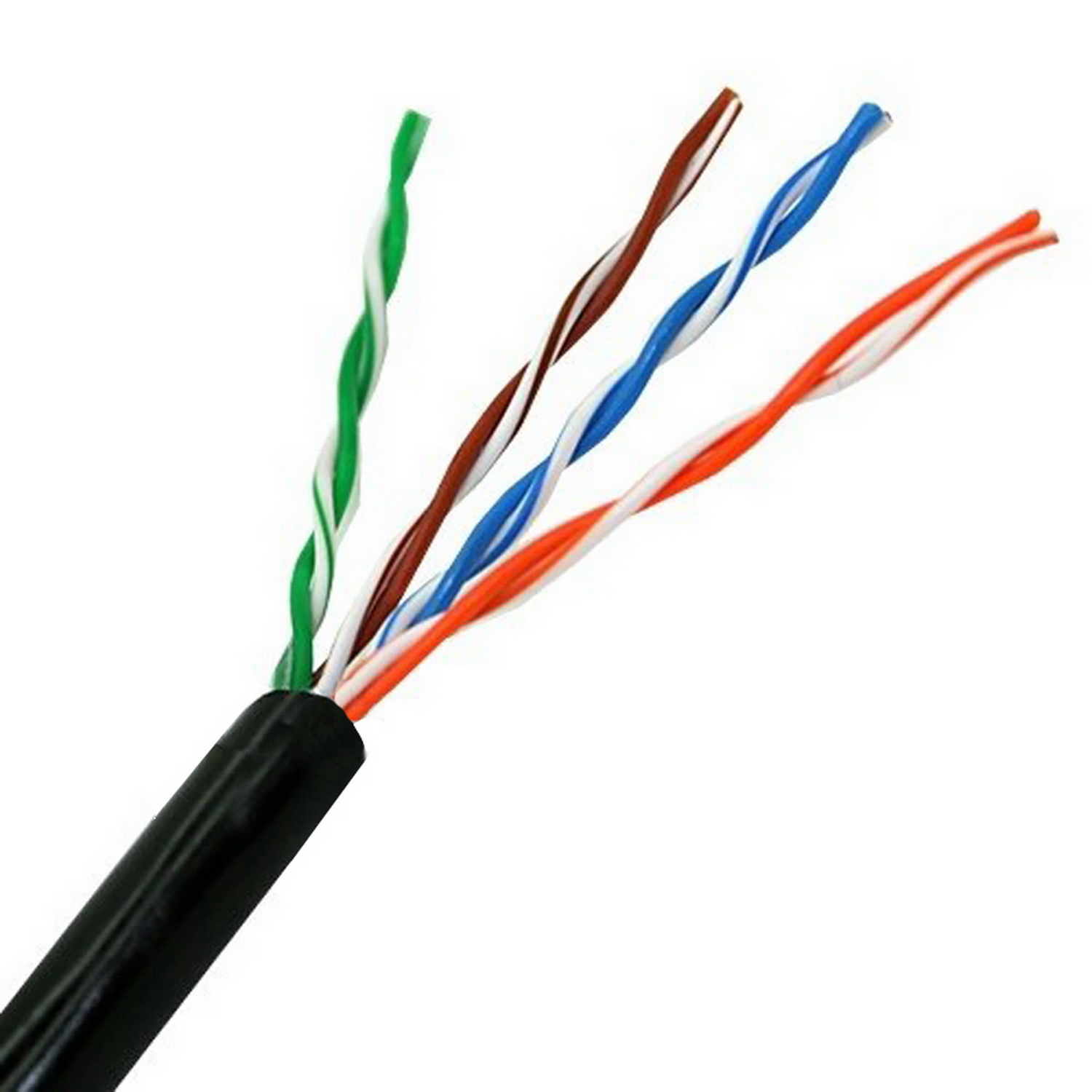 Aisens Câble Réseau Extérieur Étanche RJ45 Cat.5e UTP Rigide AWG24 - Bobine 100m - Résistant aux Rayons Ultraviolets pour Installation - Couleur Noir