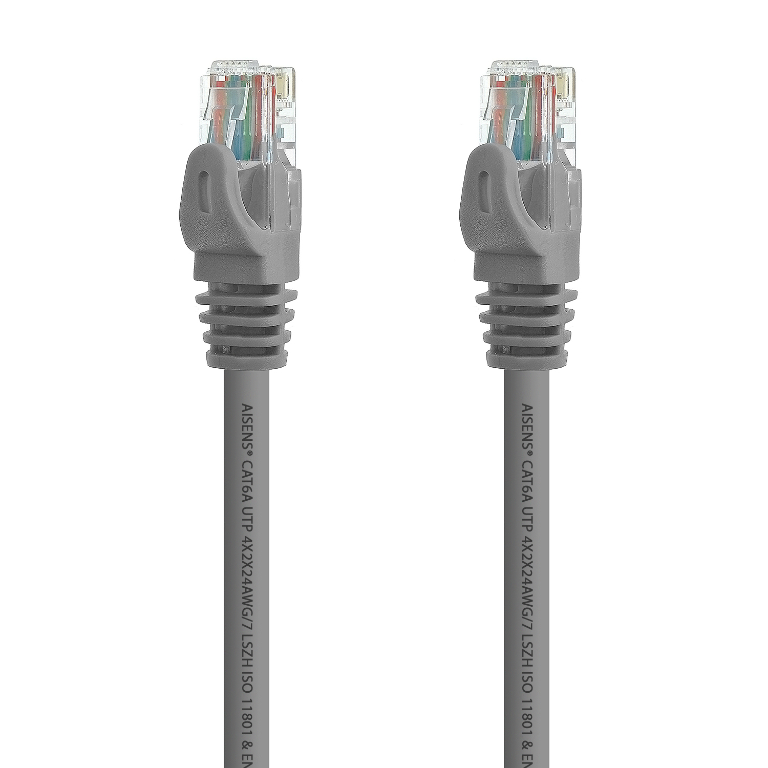 Aisens Câble Réseau Patch Cord RJ45 LSZH Cat.6A 500 Mhz UTP AWG24 - 0.25m - Sans Halogène - 10 Gigabit/s - Couleur Gris