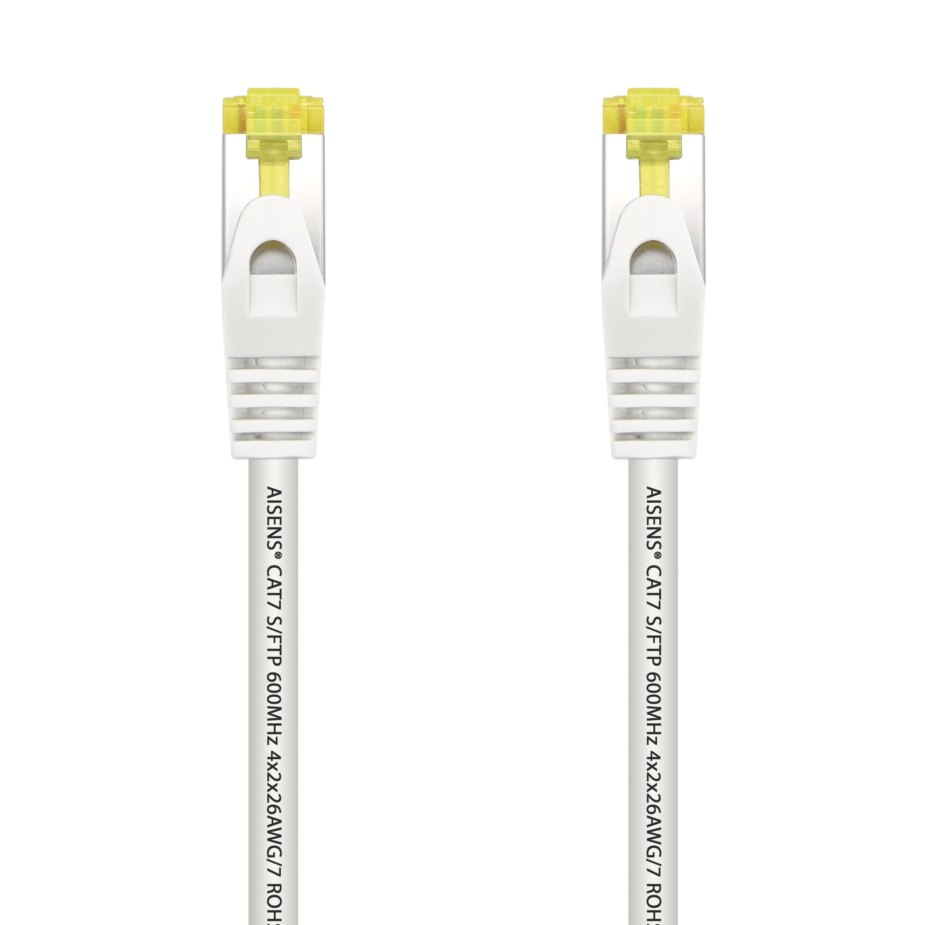 Aisens Câble Réseau Patch Cord RJ45 LSZH Cat.7 600 MHz S/FTP PIMF AWG26 - 0.5M - Couleur Blanc