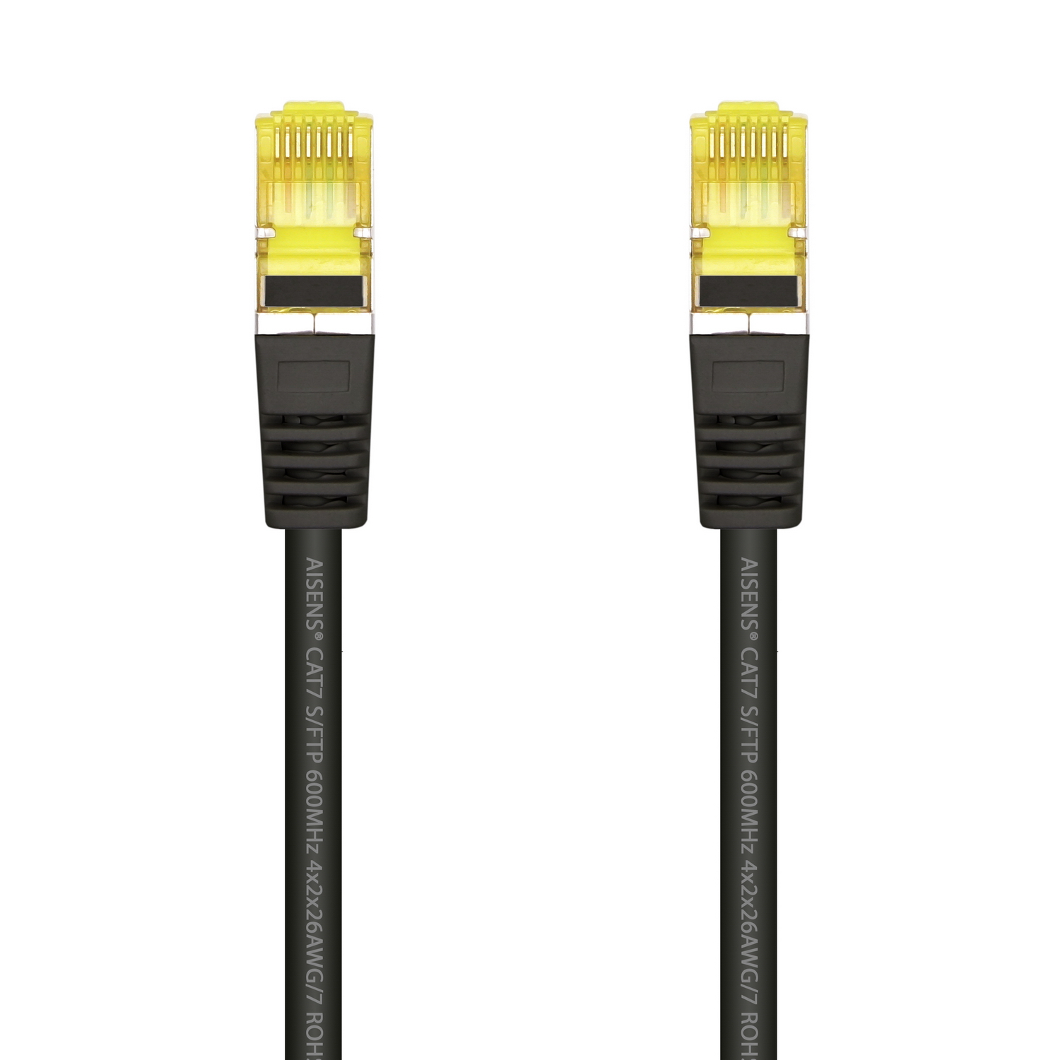 Aisens Câble Réseau Patch Cord RJ45 LSZH Cat.7 600 MHz S/FTP PIMF AWG26 - 0.5M - Couleur Noir