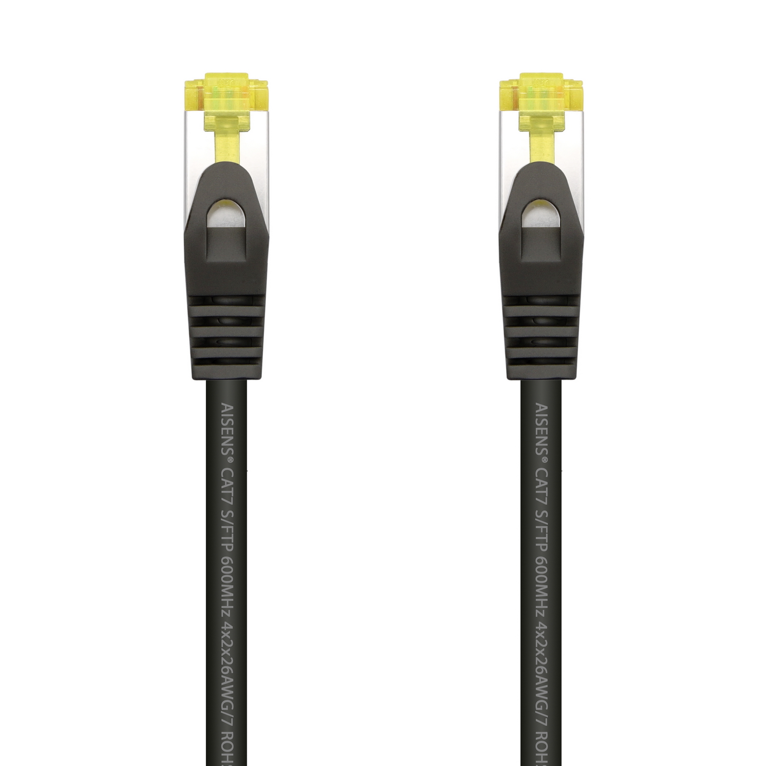 Aisens Câble Réseau Patch Cord RJ45 LSZH Cat.7 600 MHz S/FTP PIMF AWG26 - 0.5M - Couleur Noir