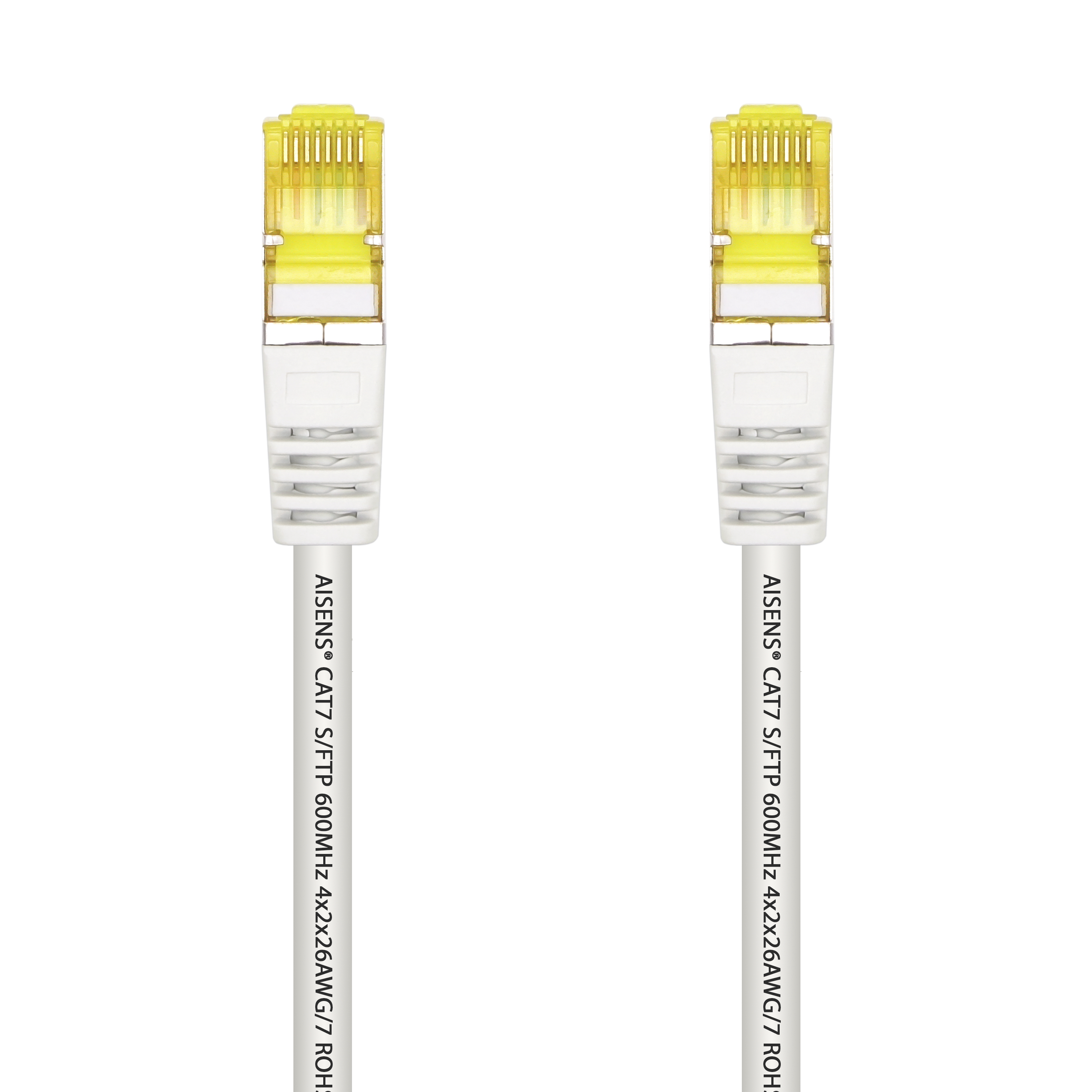 Aisens Câble Réseau Patch Cord RJ45 LSZH Cat.7 600 MHz S/FTP PIMF AWG26 - 2.0M - Couleur Blanc