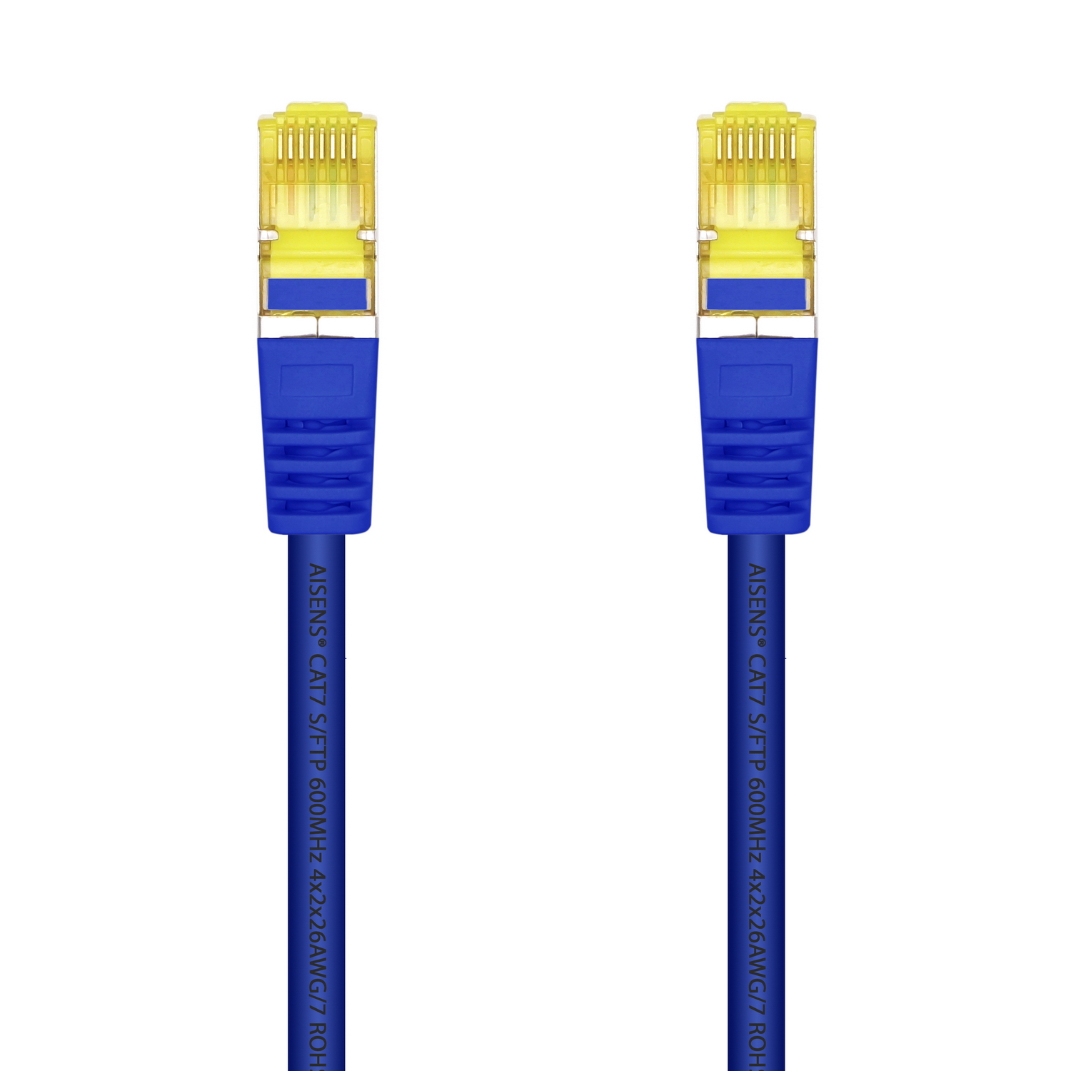 Aisens Câble Réseau Patch Cord RJ45 LSZH Cat.7 600 MHz S/FTP PIMF AWG26 - 25cm - Couleur Bleu