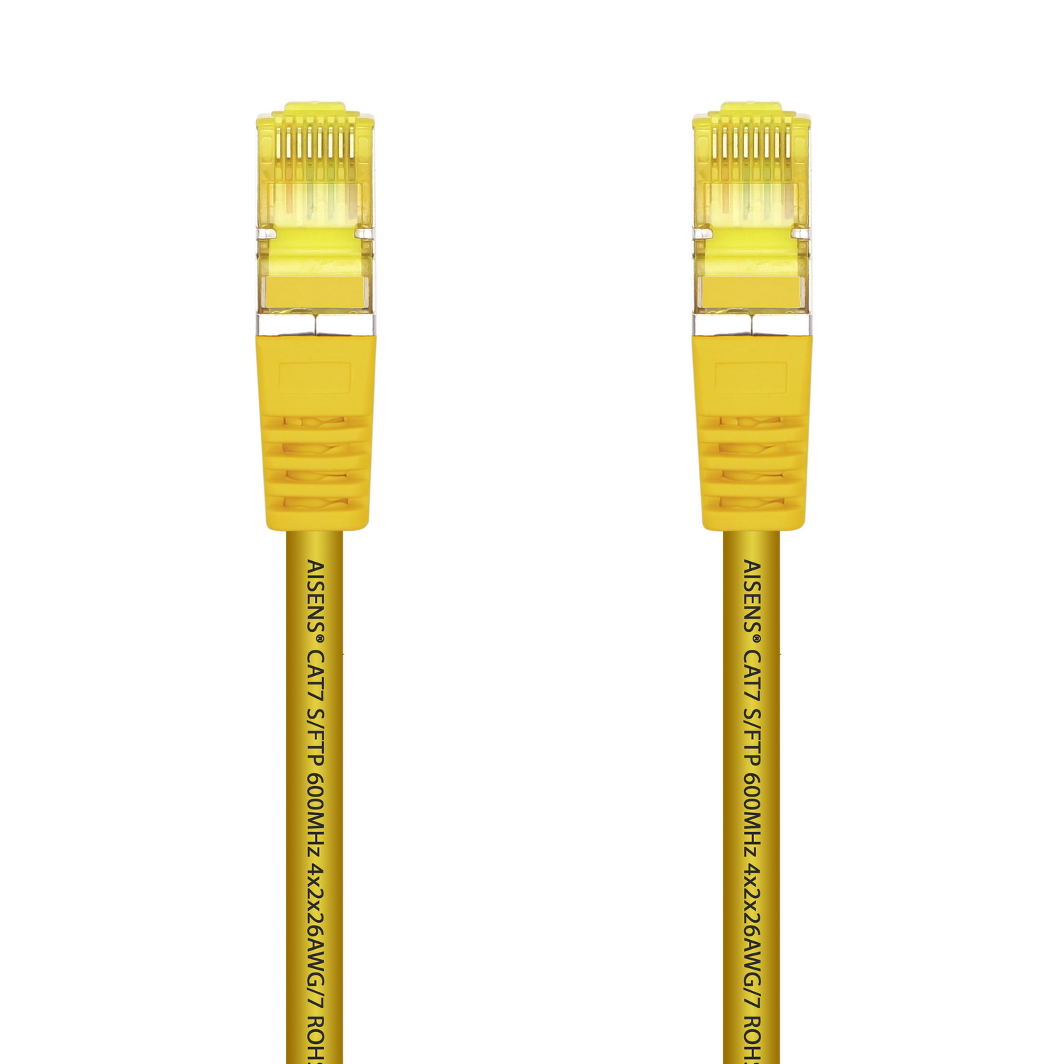 Aisens Câble Réseau Patch Cord RJ45 LSZH Cat.7 600 MHz S/FTP PIMF AWG26 - 25cm - Couleur Jaune