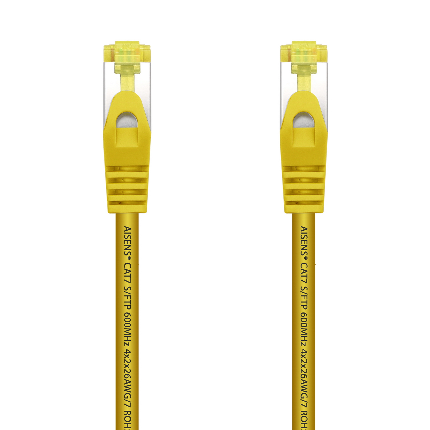 Aisens Câble Réseau Patch Cord RJ45 LSZH Cat.7 600 MHz S/FTP PIMF AWG26 - 25cm - Couleur Jaune