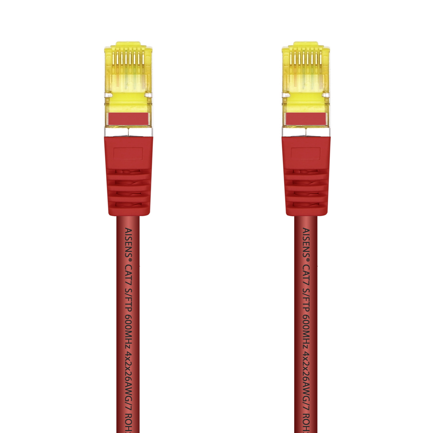 Aisens Câble Réseau Patch Cord RJ45 LSZH Cat.7 600 MHz S/FTP PIMF AWG26 - 25cm - Couleur Rouge