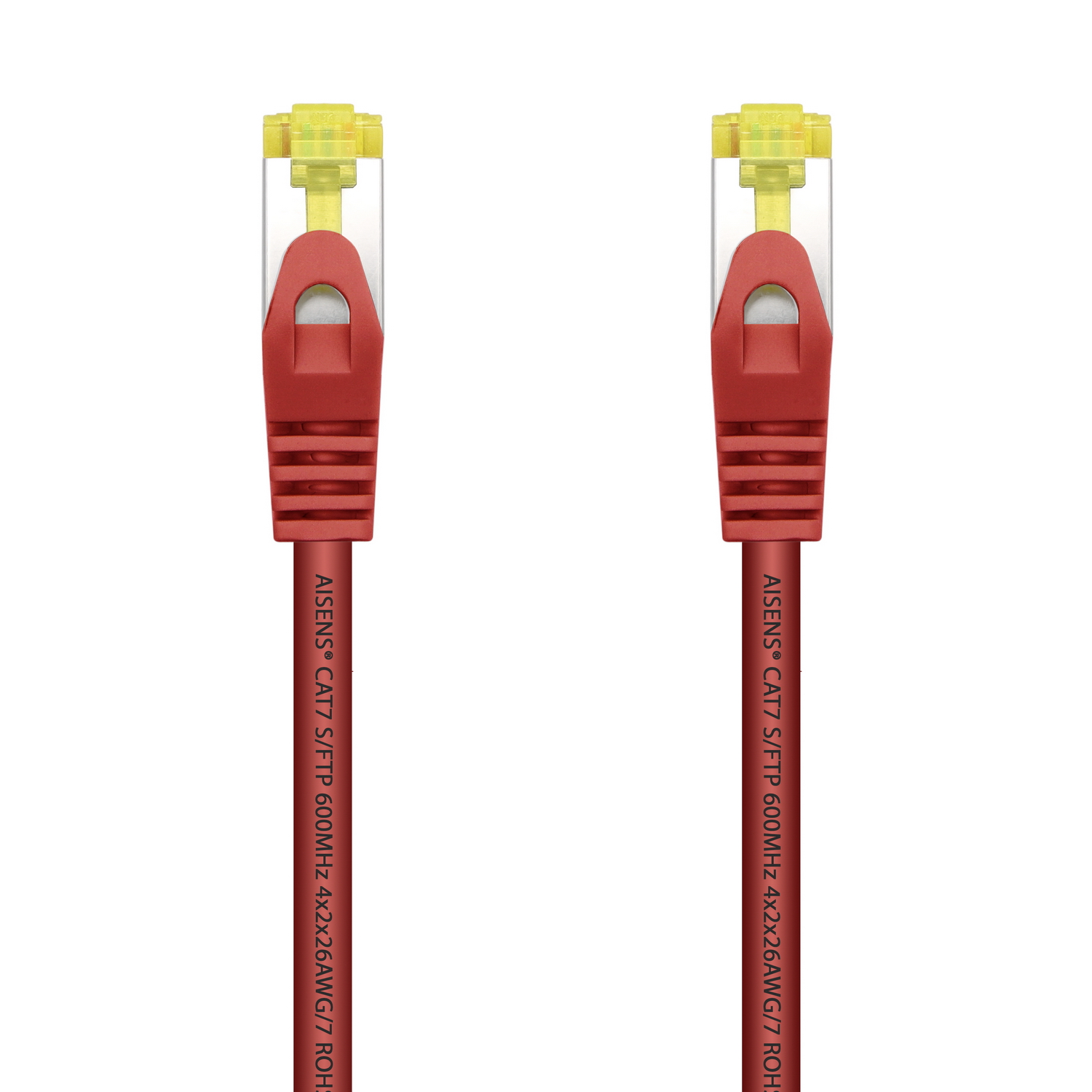 Aisens Câble Réseau Patch Cord RJ45 LSZH Cat.7 600 MHz S/FTP PIMF AWG26 - 25cm - Couleur Rouge