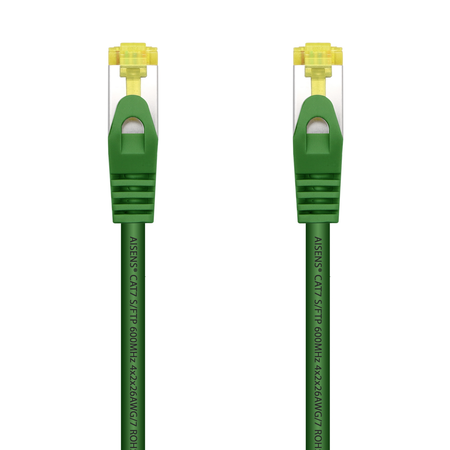 Aisens Câble Réseau Patch Cord RJ45 LSZH Cat.7 600 MHz S/FTP PIMF AWG26 - 25cm - Couleur Vert