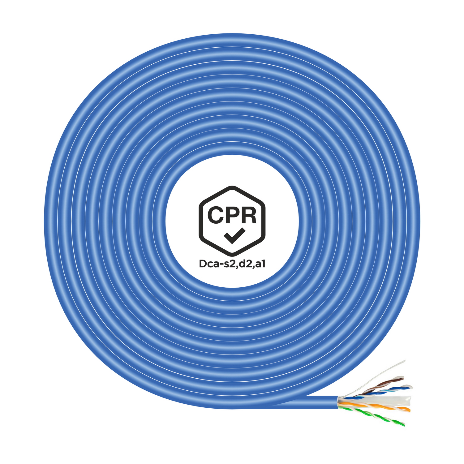 Aisens Câble Réseau RJ45 LSZH CPR Dca CAT.6 UTP AWG24 - 100M - Couleur Bleu