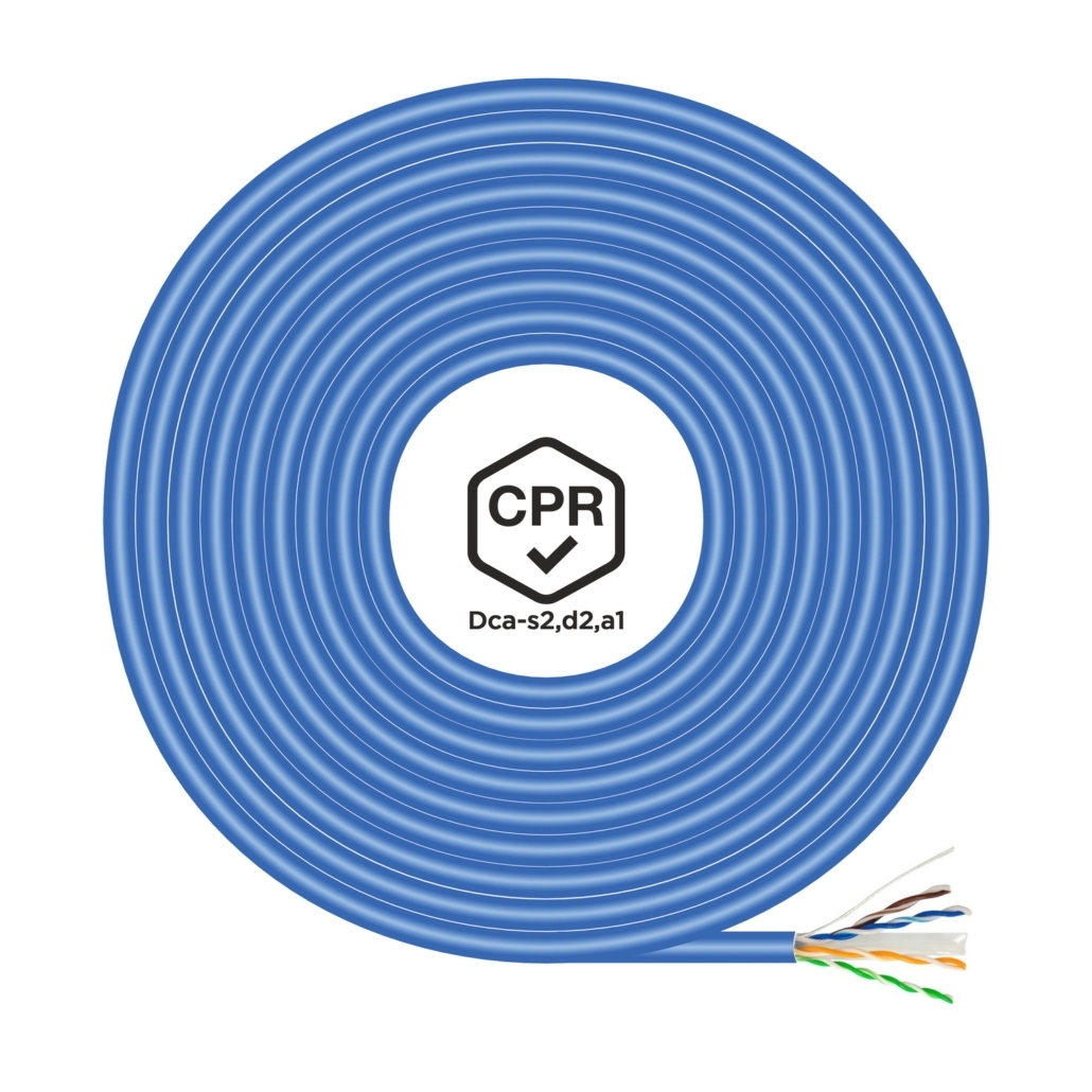 Aisens Câble Réseau RJ45 LSZH CPR Dca CAT.6 UTP AWG24 - 305m - Câble Bleu