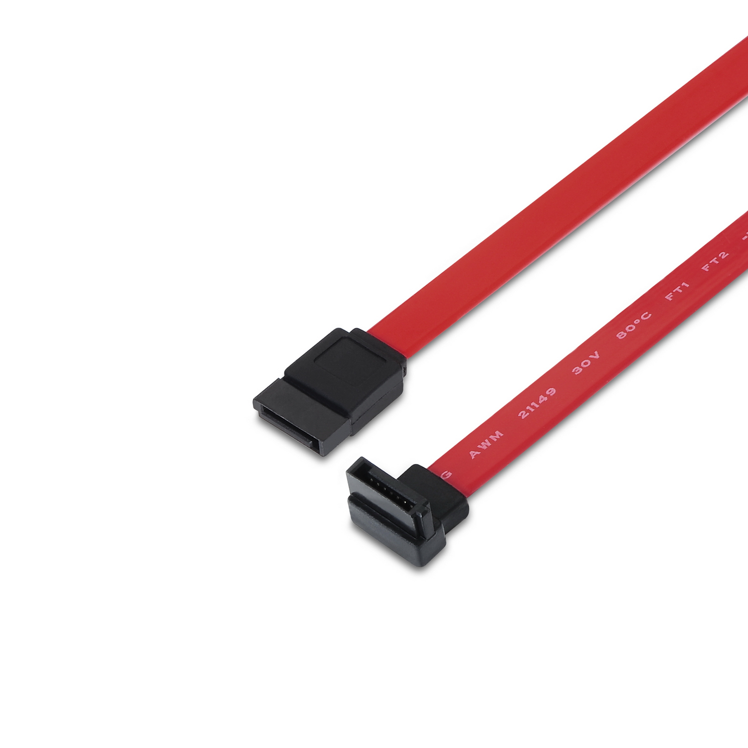 Aisens Câble SATA III Data 6G Data Coudé - 0.5m pour Disque Dur SATA I - II - III SSD - Couleur Rouge