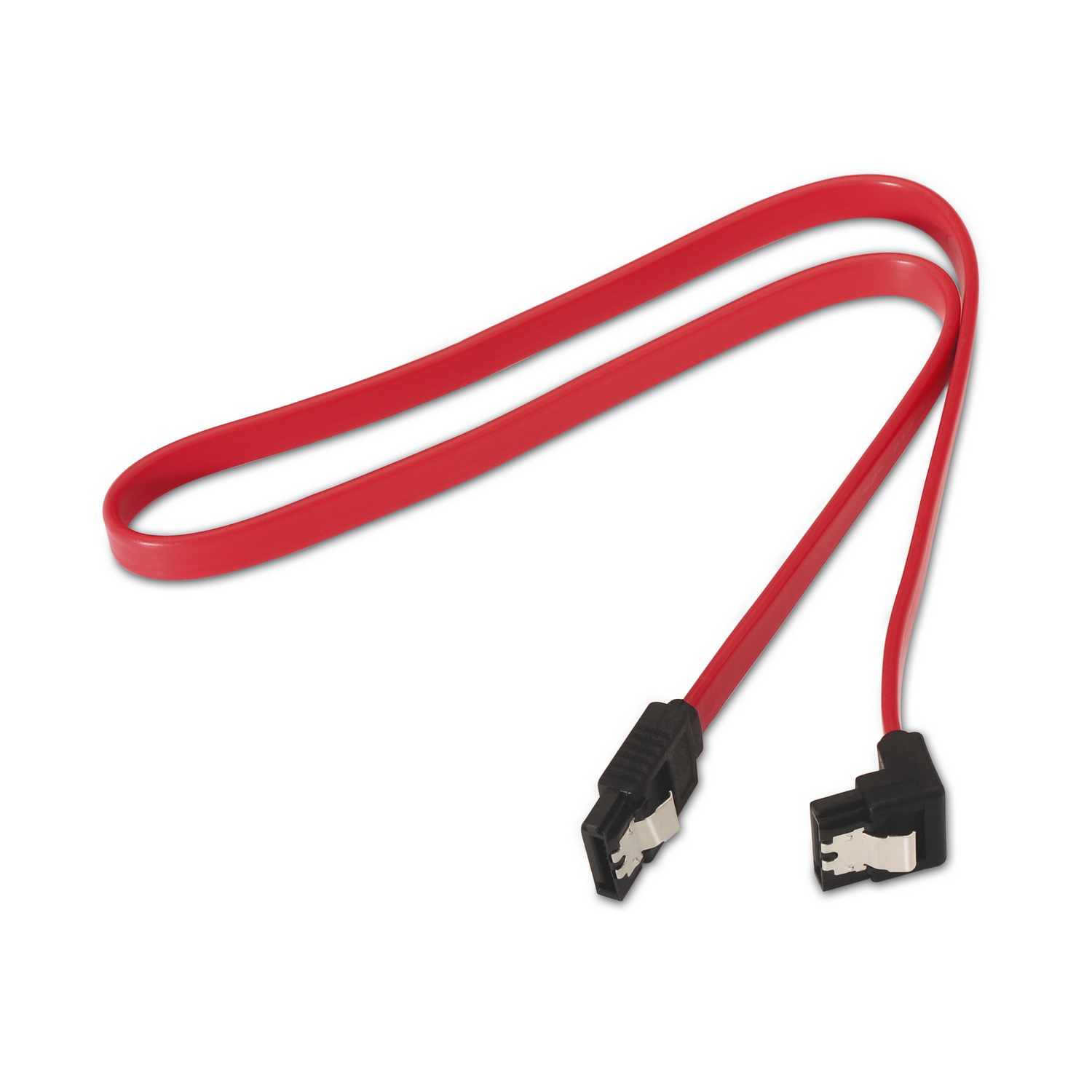 Aisens Câble SATA III Data 6G Data Coudé avec Ancrages - 0.5m pour Disque Dur SATA I - II - III SSD - Couleur Rouge