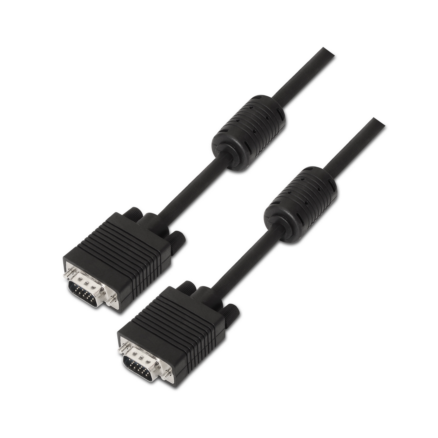 Aisens Câble SVGA avec Ferrite - HDB15/Mâle-HDB15/Mâle - 3.0m pour Moniteur - Télévision et Projecteur - Couleur Noir