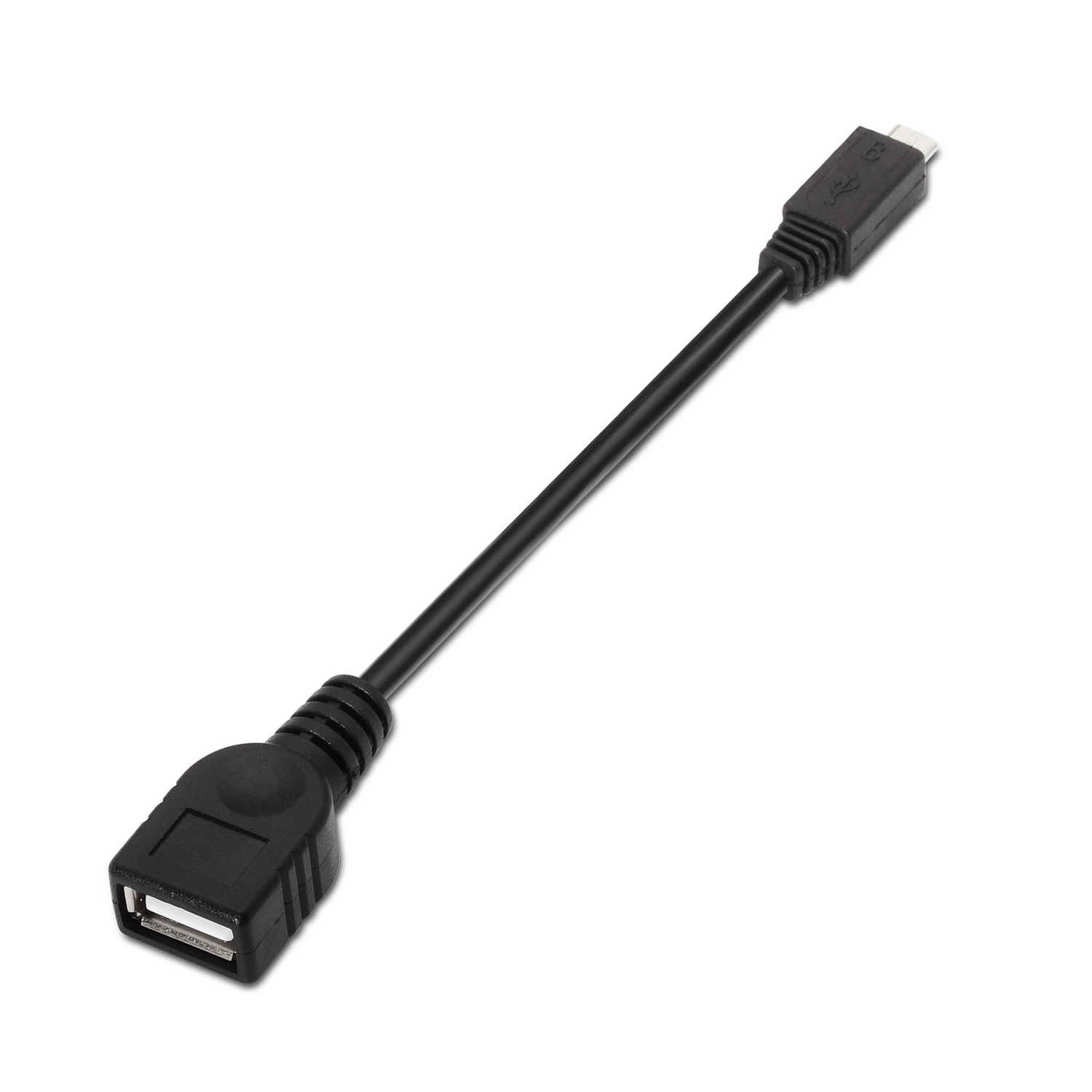 Aisens Câble USB 2.0 OTG - Type Micro B Mâle-A Femelle - 15cm - Couleur Noir