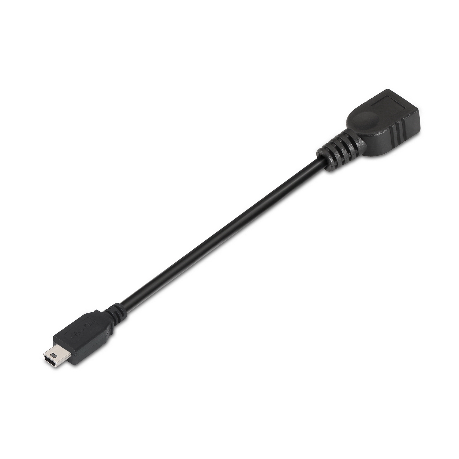 Aisens Câble USB 2.0 OTG - Type Mini B Mâle-A Femelle - 15cm - Couleur Noir