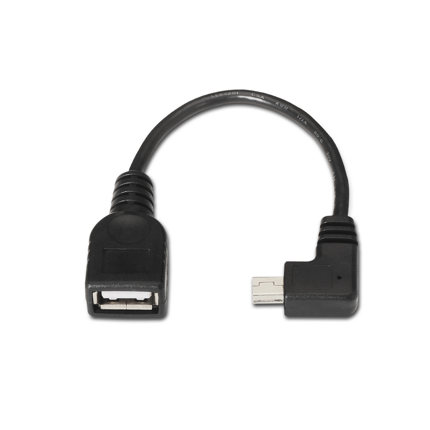 Aisens Câble USB 2.0 OTG - Type Mini B Mâle-A Femelle - 15cm - Couleur Noir