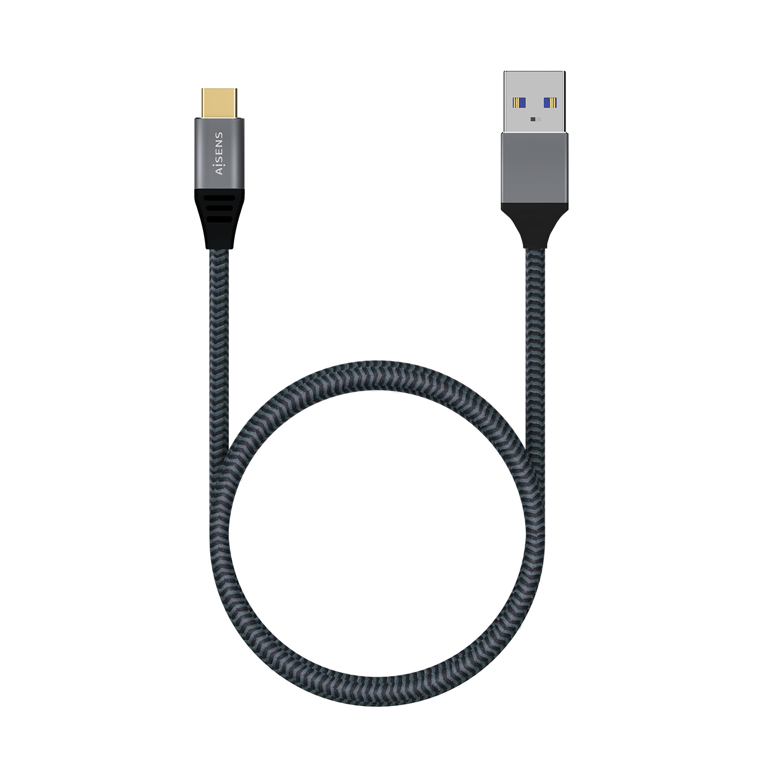 Aisens Câble USB 3.1 GEN2 Aluminium 10GBPS 3A - TYPEUSB-C/MA/M - 0.5M - Couleur Gris