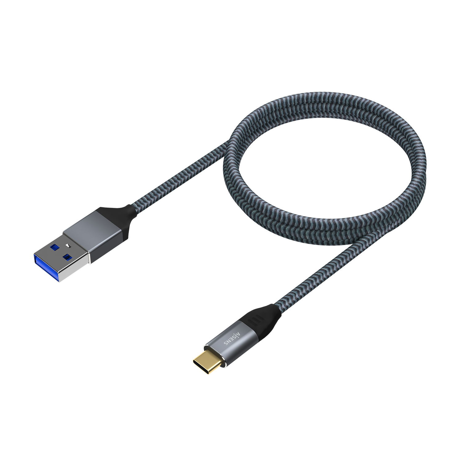Aisens Câble USB 3.1 GEN2 Aluminium 10GBPS 3A - TYPEUSB-C/MA/M - 2.0M - Couleur Gris