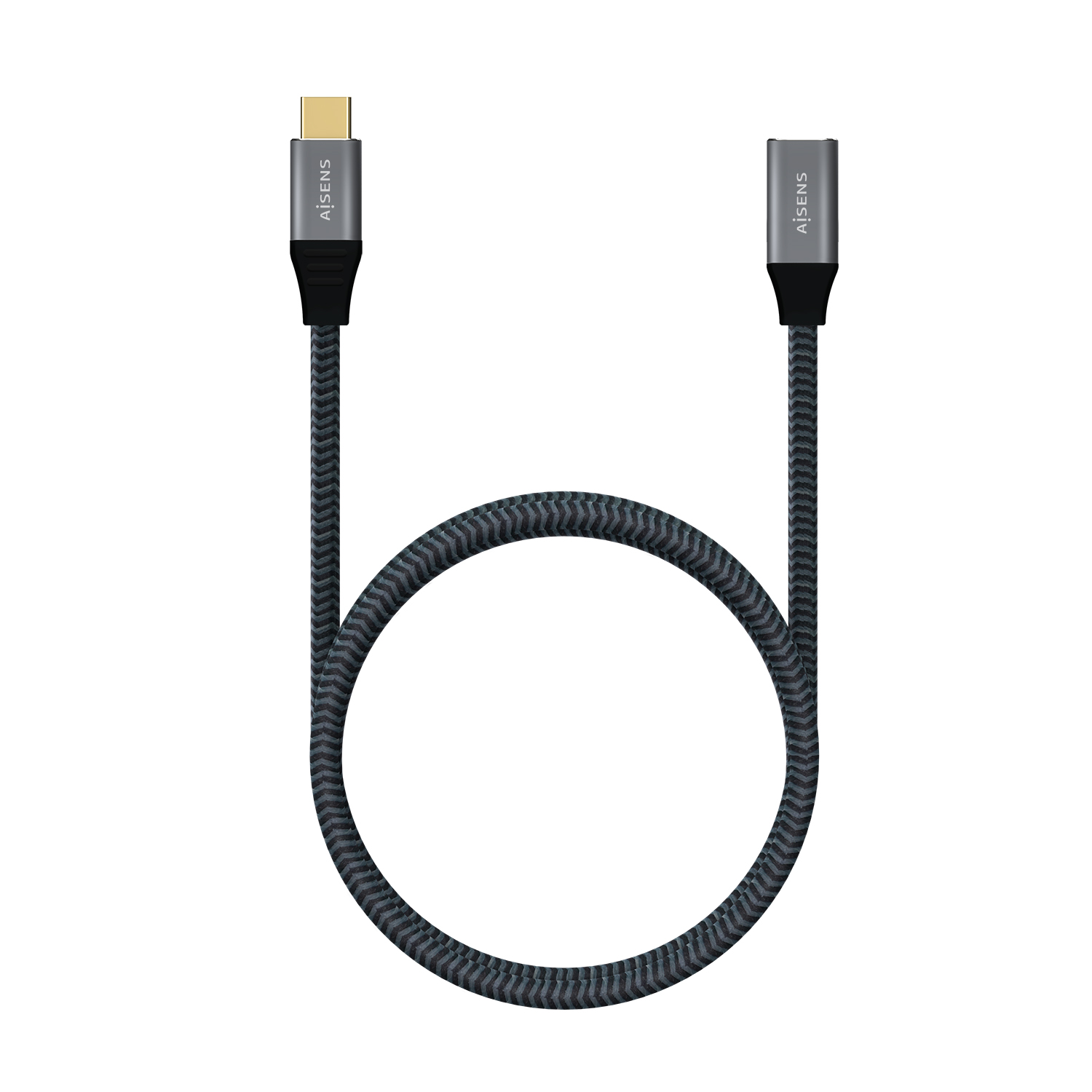 Aisens Câble USB 3.2 GEN2x2 Aluminium 20GBPS 5A 100W - TYPEUSB-C/M-USB-C/H - 1.0M - Couleur Gris
