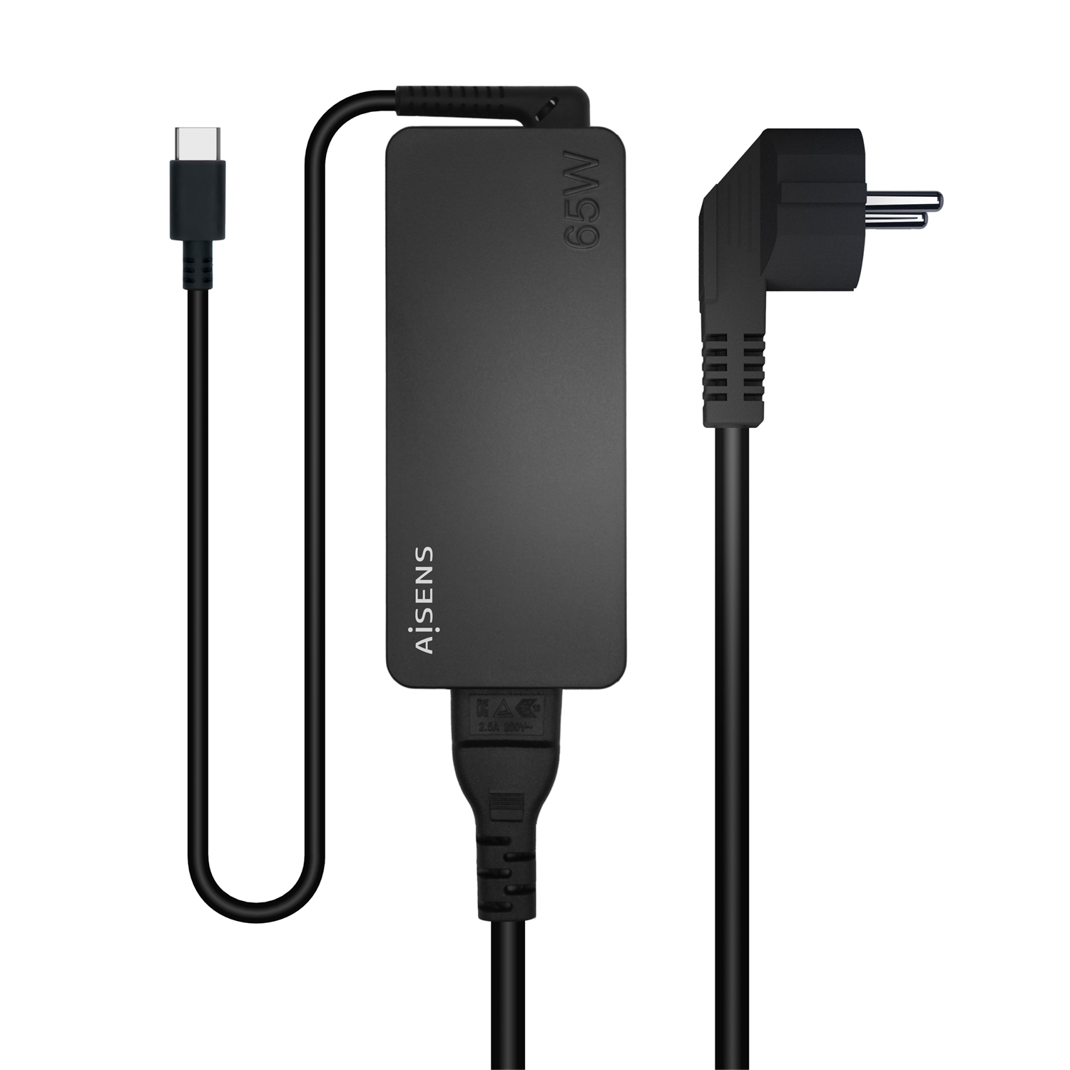 Aisens Chargeur 65W PD3.0 1xUSB-C 1.8m - Couleur Noir