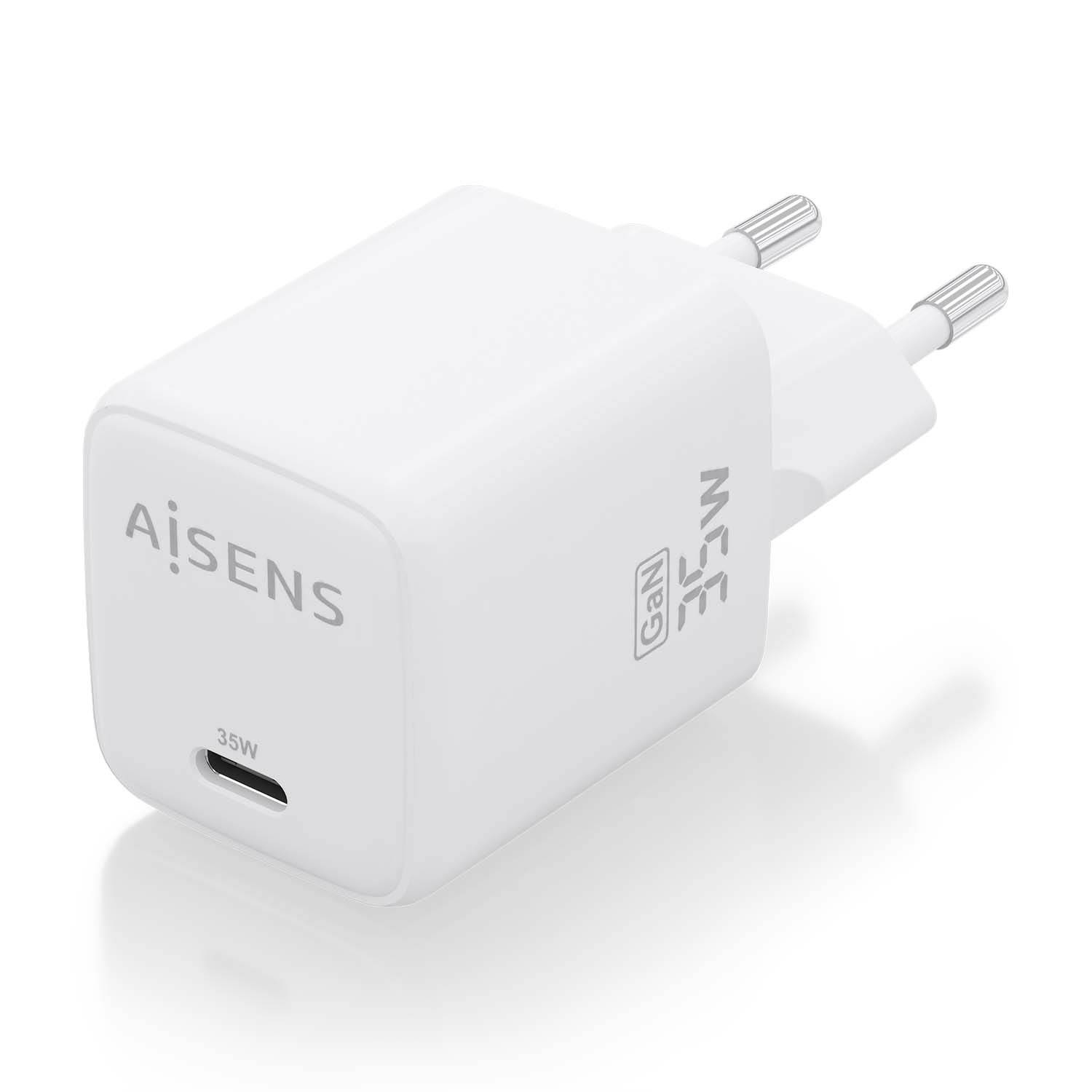 Aisens Chargeur Gan 35W - 1xUSB-C PD3.0 QC4.0 - Couleur Blanc