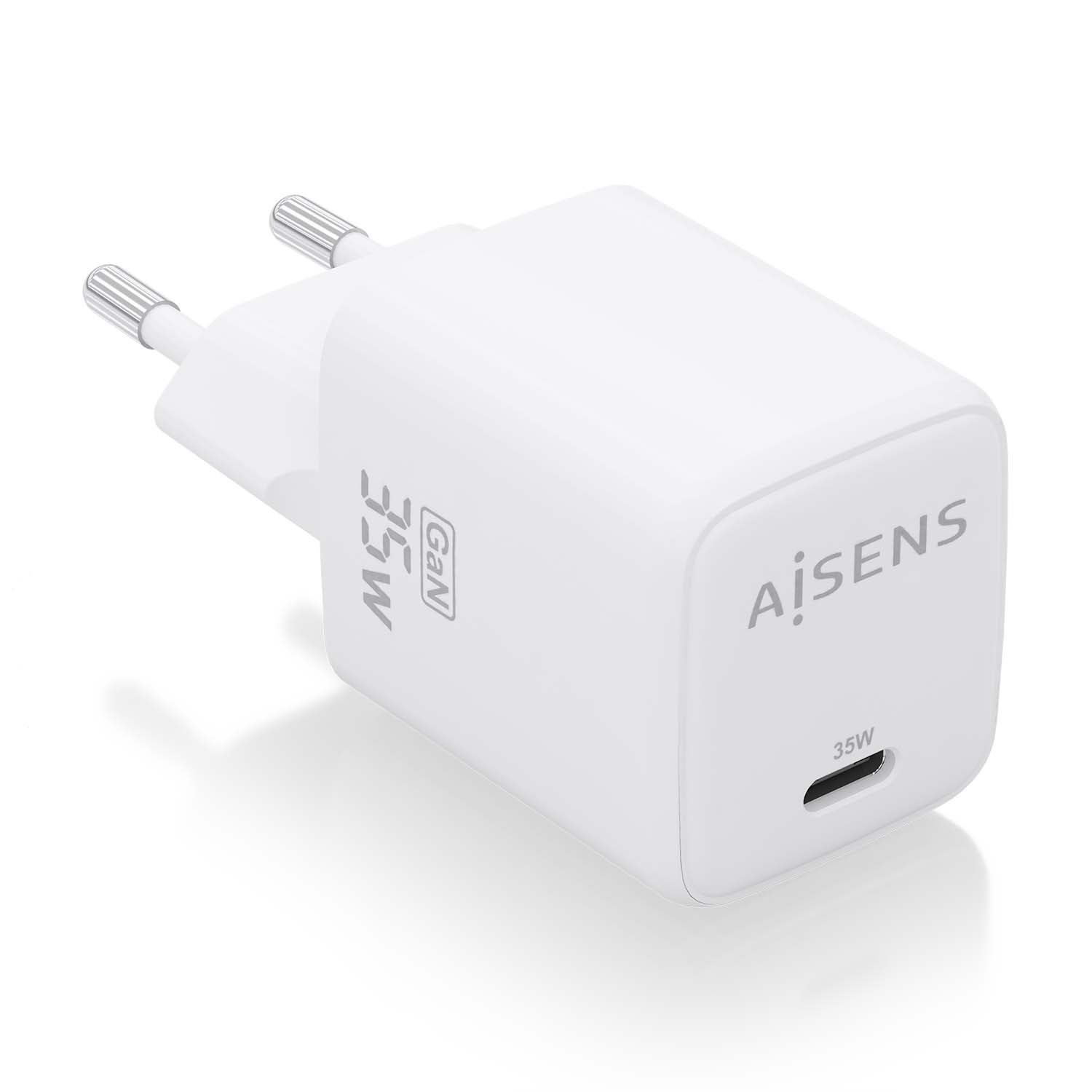 Aisens Chargeur Gan 35W - 1xUSB-C PD3.0 QC4.0 - Couleur Blanc