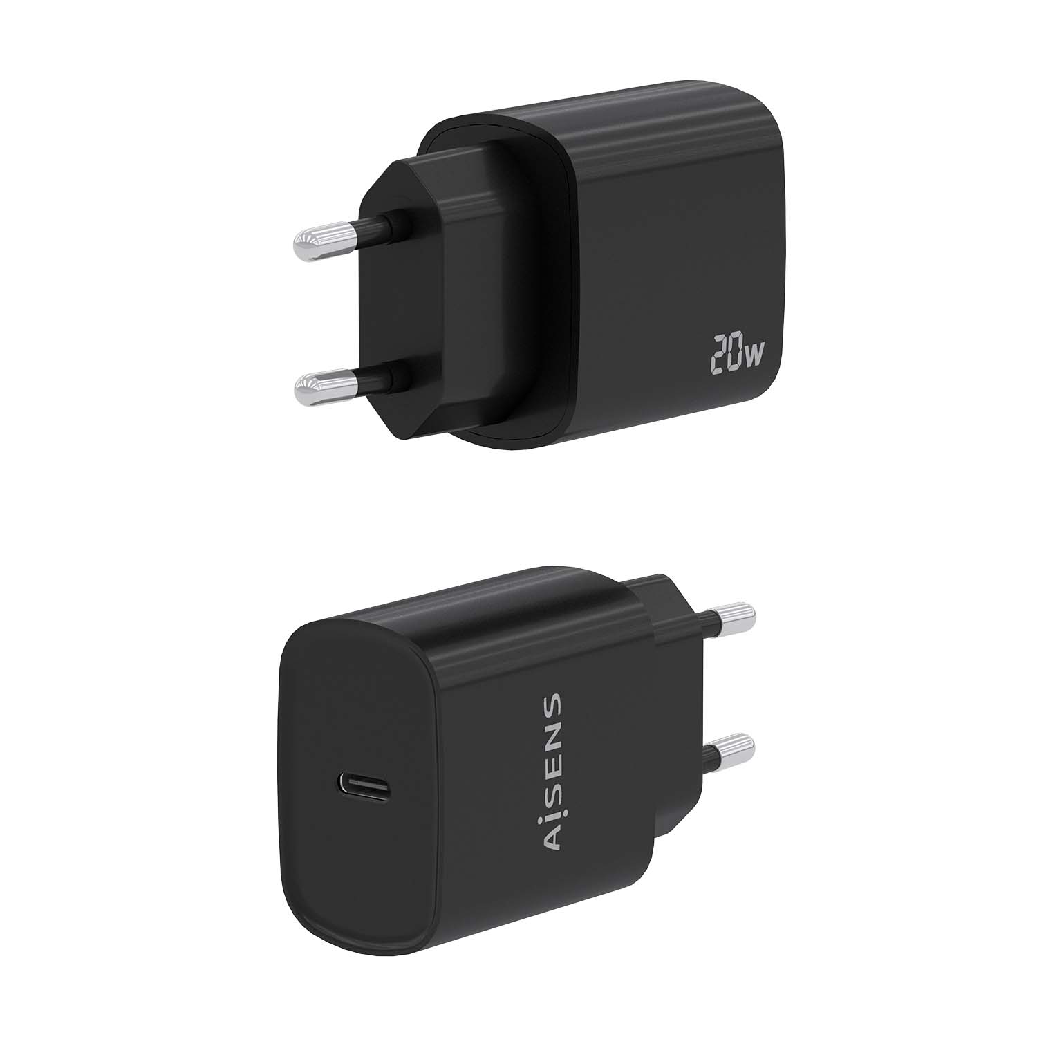 Aisens Chargeur USB-C PD3.0 1 Port 1xUSB-C 20W - Couleur Noir