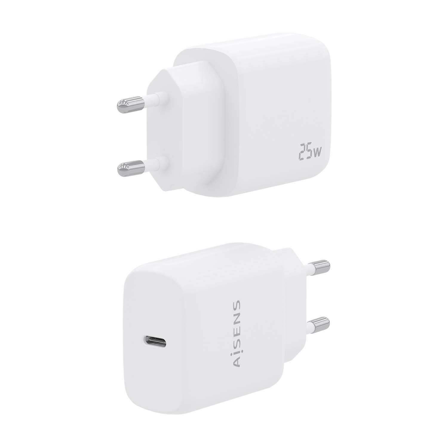 Aisens Chargeur USB-C PD3.0 1 Port 1xUSB-C 25W - Blanc