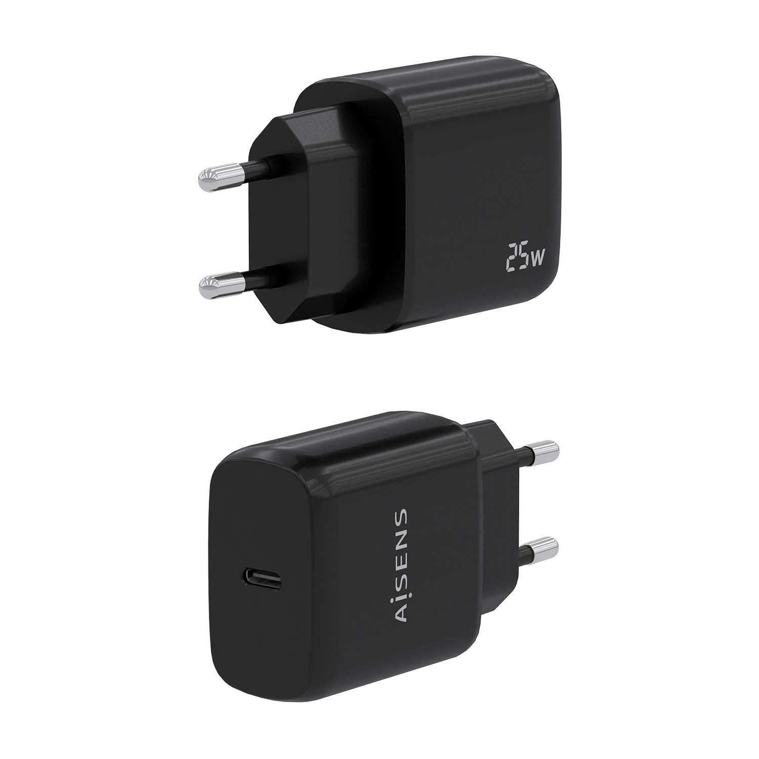 Aisens Chargeur USB-C PD3.0 1 Port 1xUSB-C 25W - Couleur Noir