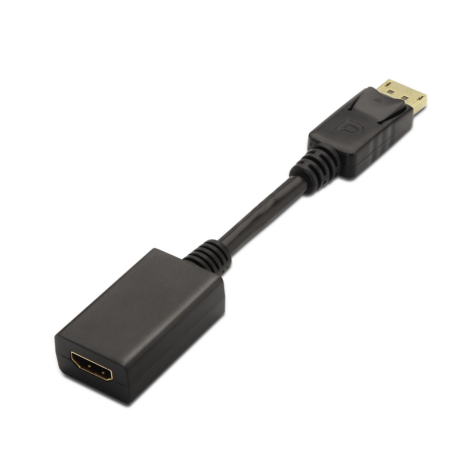 Aisens Convertisseur Displayport vers HDMI - DP/M-HDMI A Femelle - 15cm - Couleur Noir