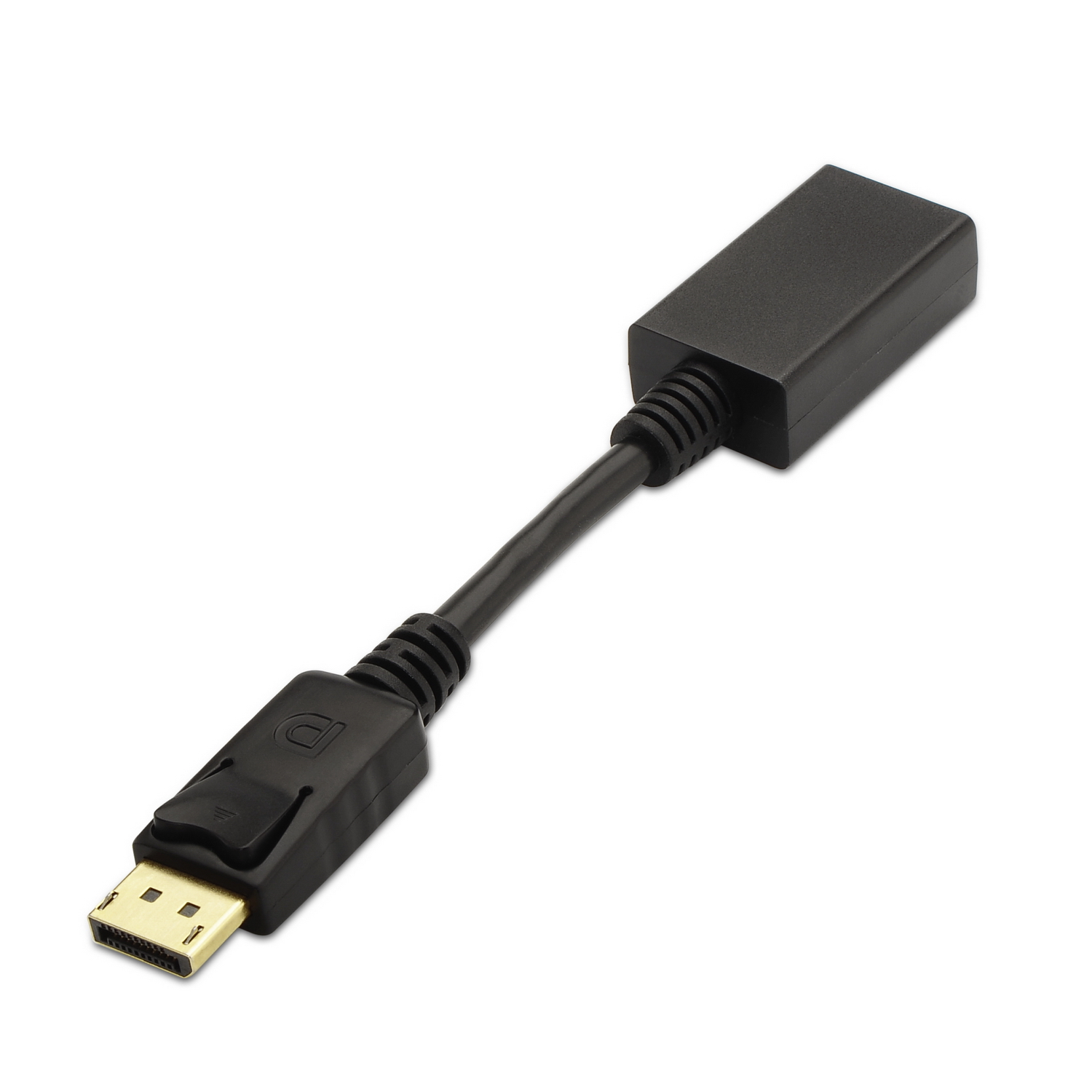 Aisens Convertisseur Displayport vers HDMI - DP/M-HDMI A Femelle - 15cm - Couleur Noir