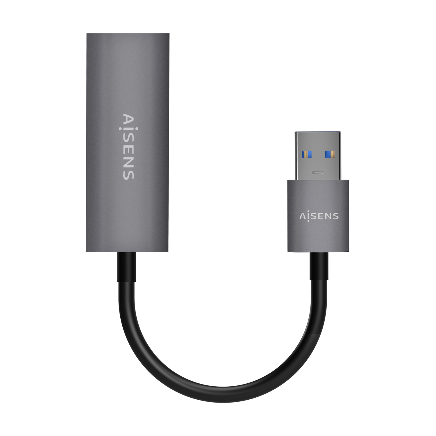 Aisens Convertisseur Ethernet Gigabit USB 3.0 vers 10/100/1000 Mbps - 15cm - Couleur Gris