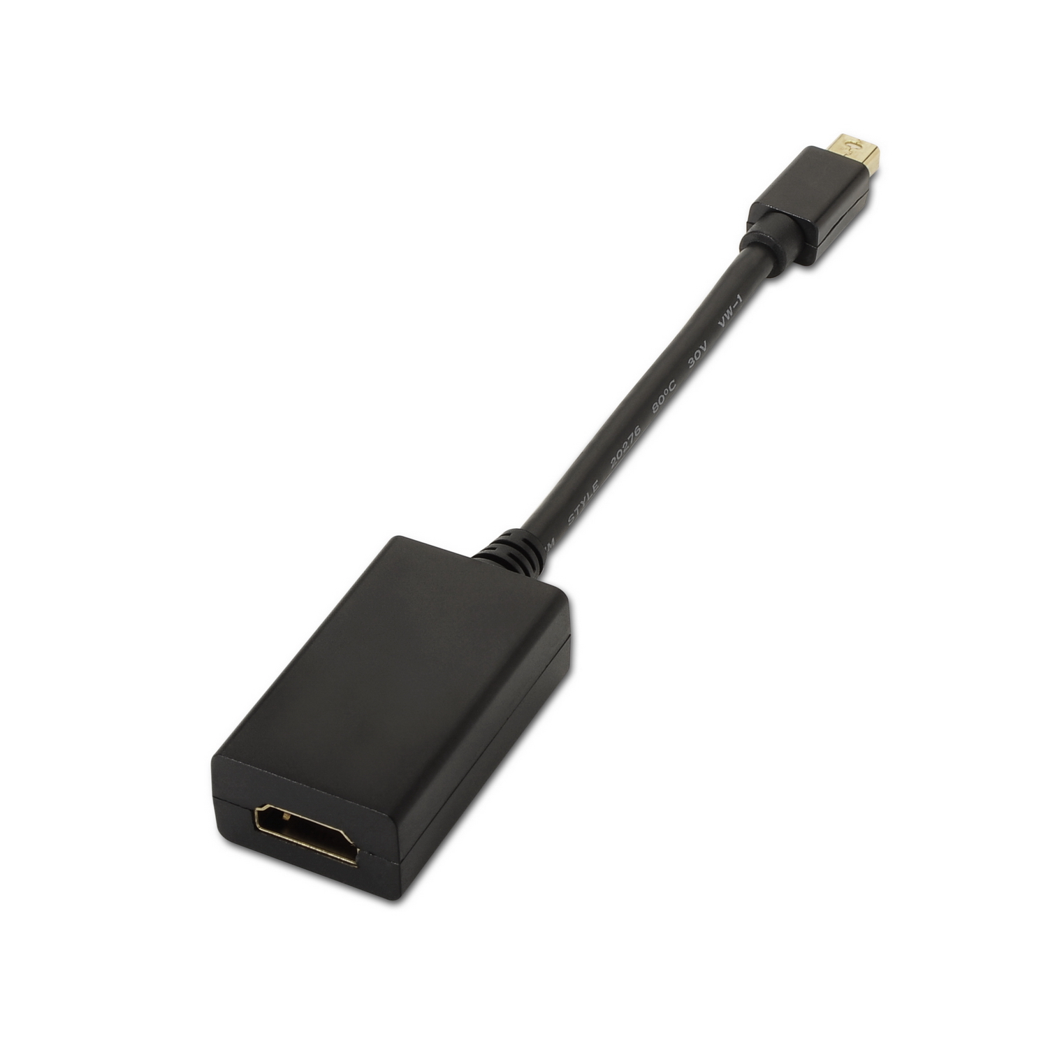 Aisens Convertisseur Mini DP vers HDMI - mDP/M-HDMI A Femelle - 15cm - Couleur Noir