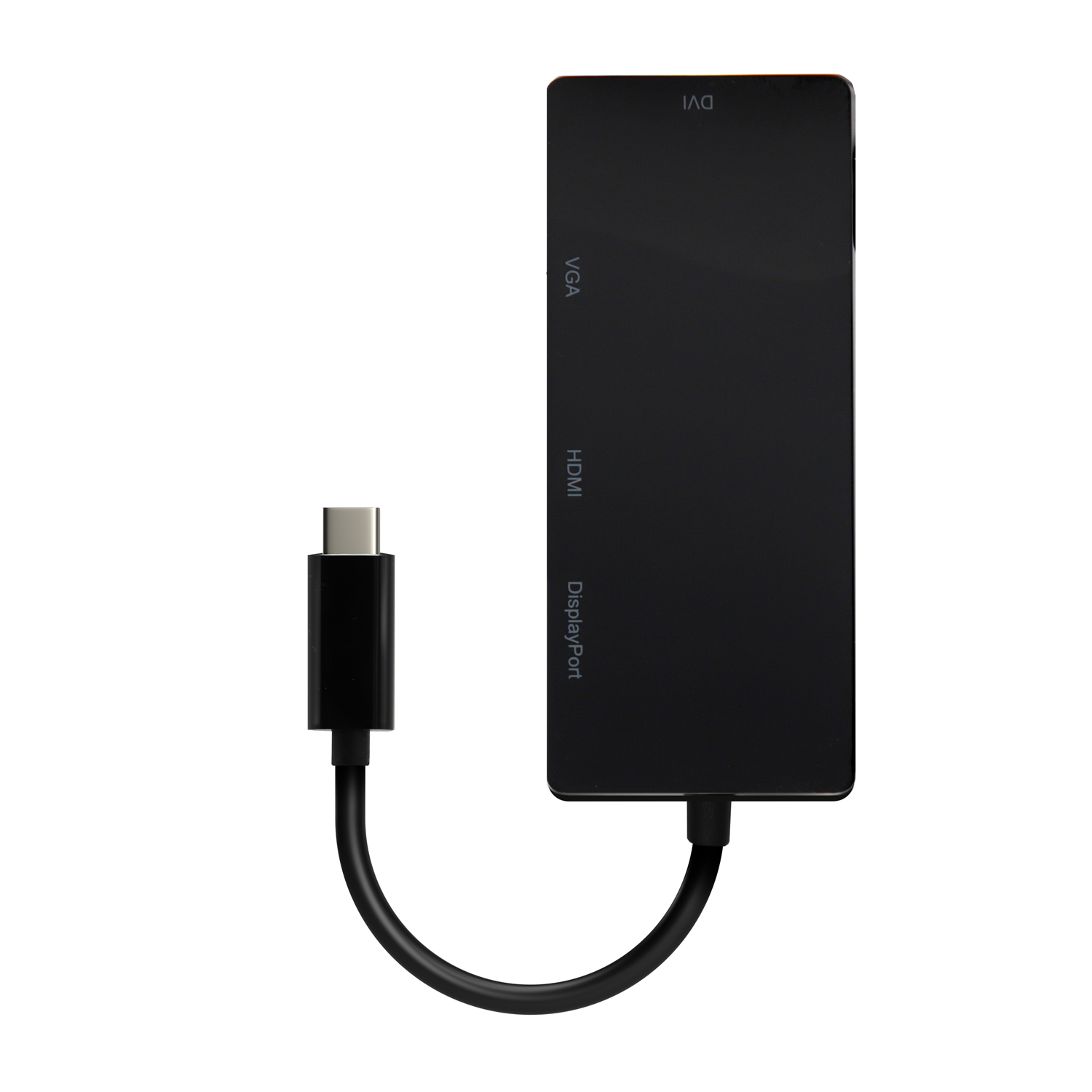 Aisens Convertisseur USB-C vers DP/DVI/HDMI/VGA - USB-C/M-DP/H-DVI/H-HDMI/H-VGA/H - 15cm - Couleur Noir