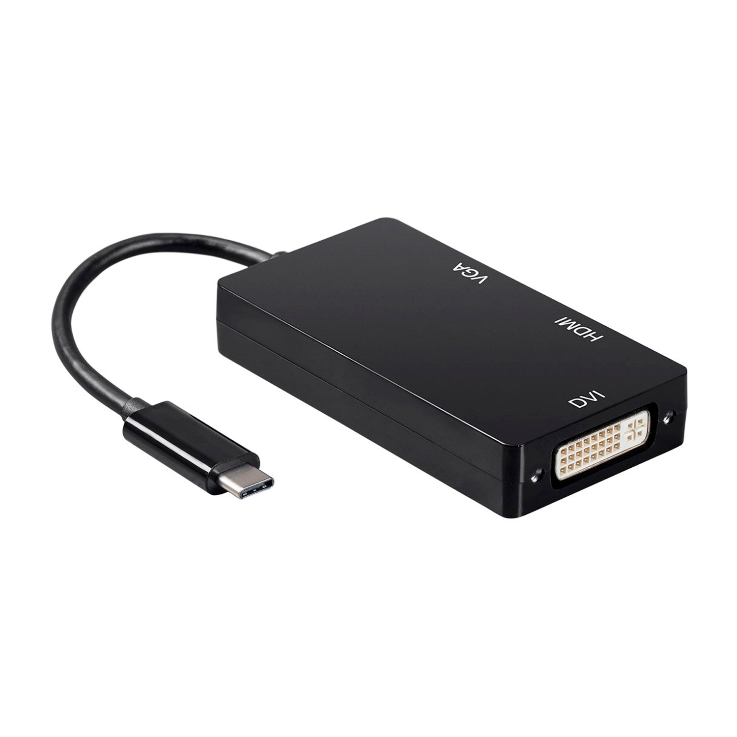 Aisens Convertisseur USB-C vers DVI/HDMI/VGA - USB-C/M-DVI/H-HDMI/H-VGA/H - 15cm - Couleur Noir