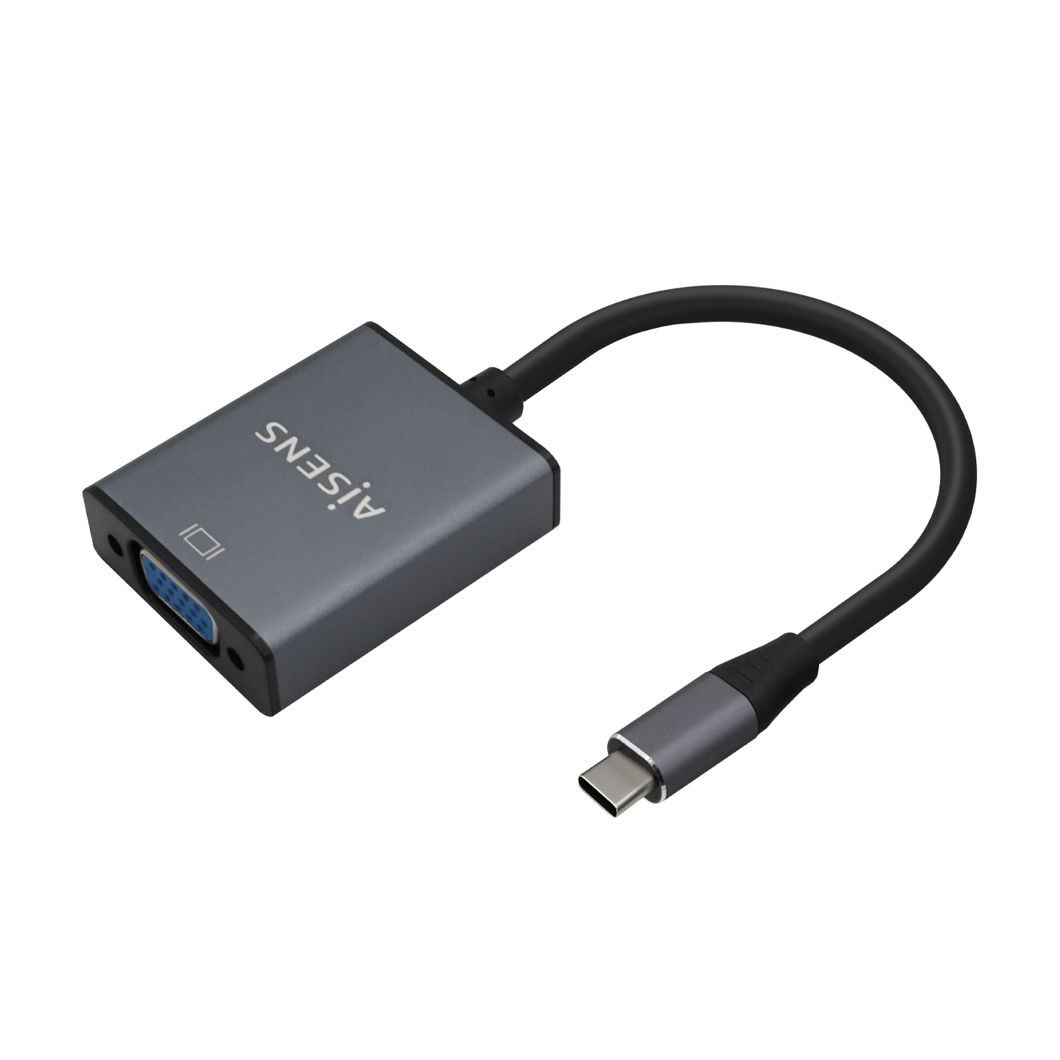 Aisens Convertisseur USB-C vers VGA en Aluminium - USB-C/M-Hdb15/H - 15cm - Couleur Gris