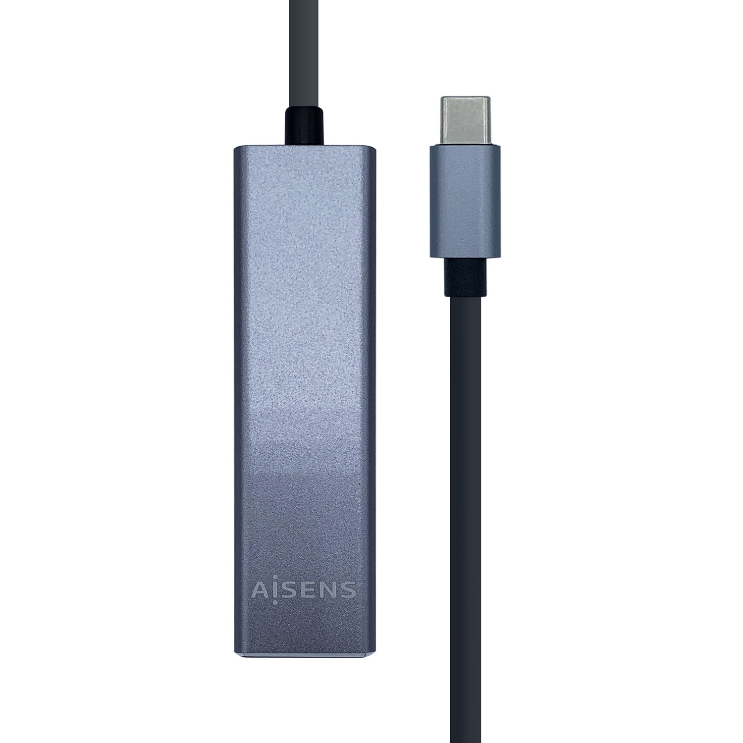 Aisens Convertisseur USB3.1 GEN1 USB-C vers Ethernet GIGABIT 10/100/1000 MBPS + HUB 3xUSB3.0 - 15cm - Couleur Gris