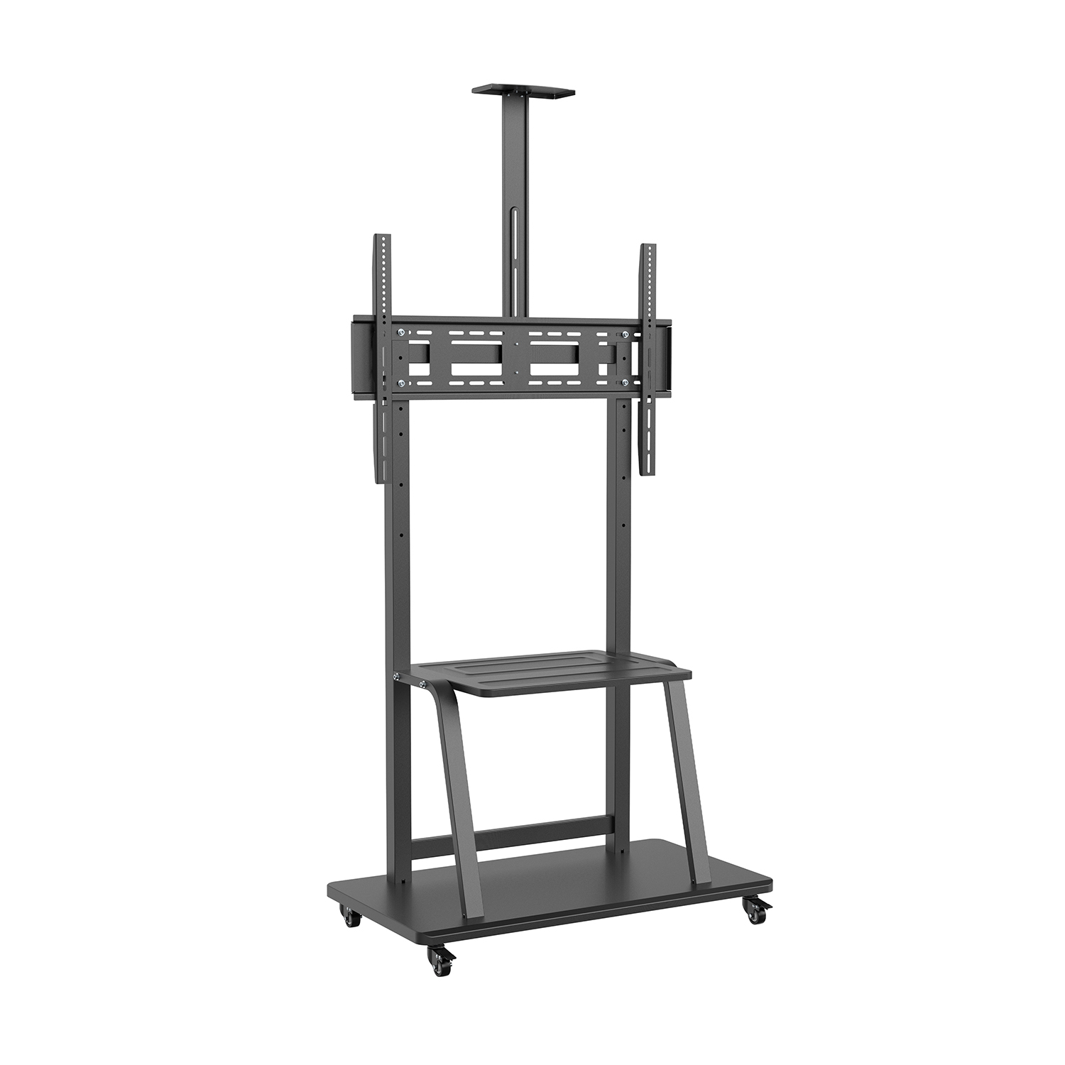 Aisens Eco Floor Stand With Wheel - Dvd Tray And Camera Support for Monitor/TV 150Kg From 37-100 - Couleur Noir