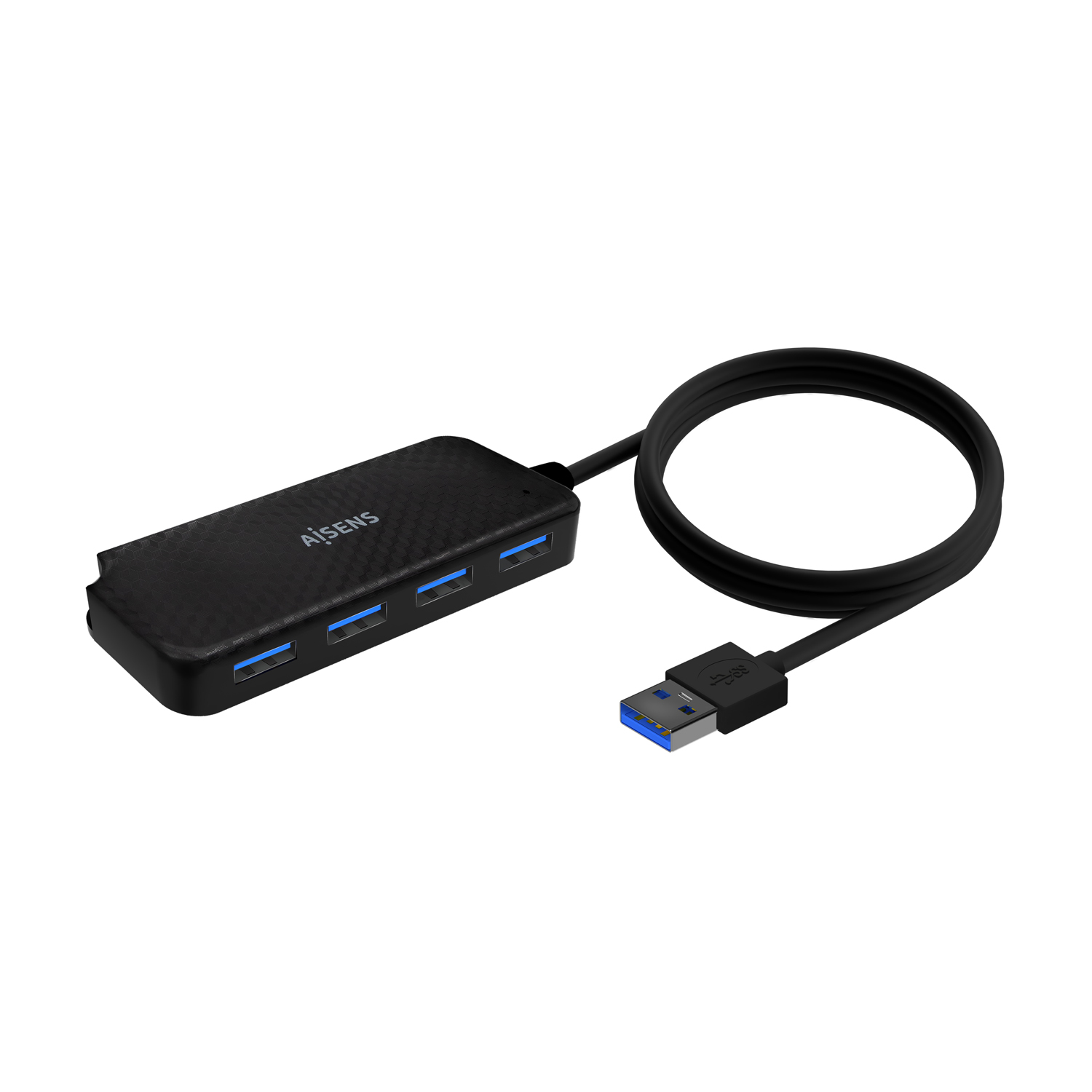 Aisens Hub USB 3.0 - Type A/M-4X Type A/H - 60cm - Couleur Noir