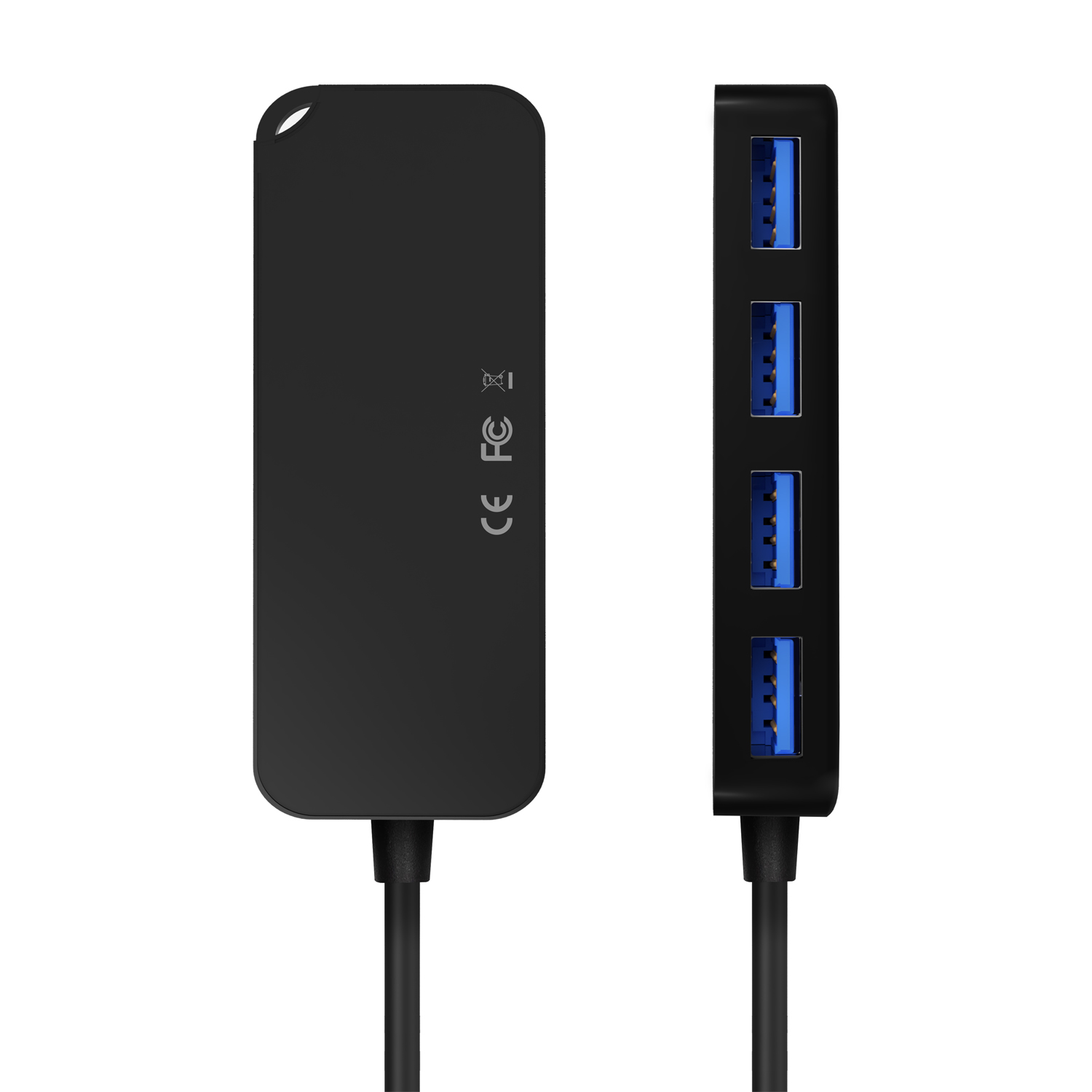 Aisens Hub USB 3.1 USB-C - USB-C/M-4Xtype A/H - 15cm - Couleur Noir