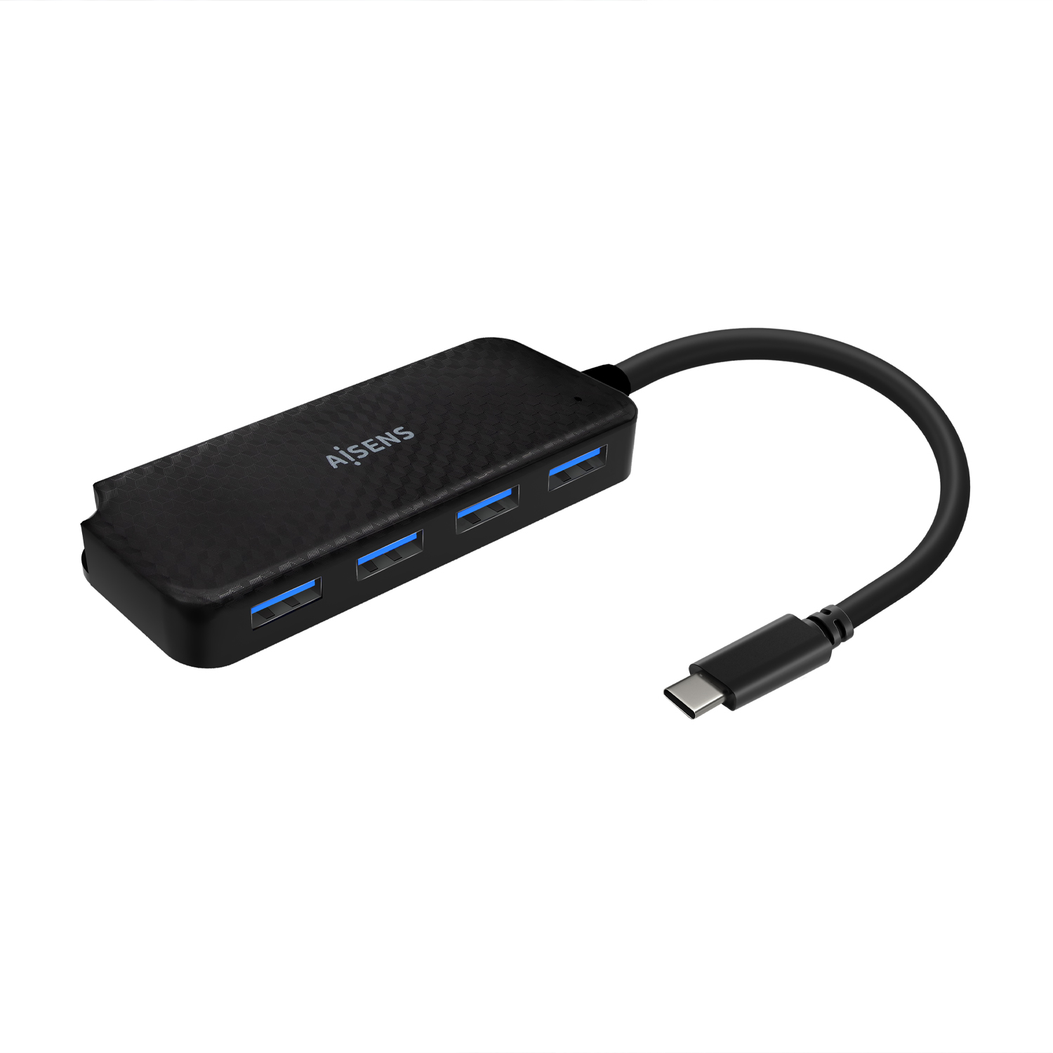 Aisens Hub USB 3.1 USB-C - USB-C/M-4Xtype A/H - 15cm - Couleur Noir