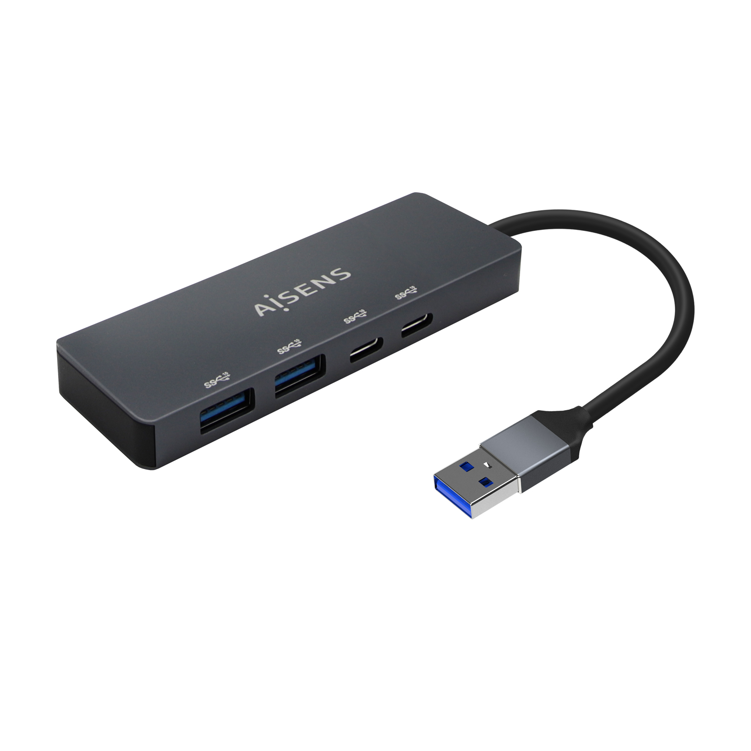 Aisens Hub USB 3.2 Gen1 5G USB-A - USB-A/M-2xUSB-C/H-2xUSB-A/H - 15cm - Couleur Gris