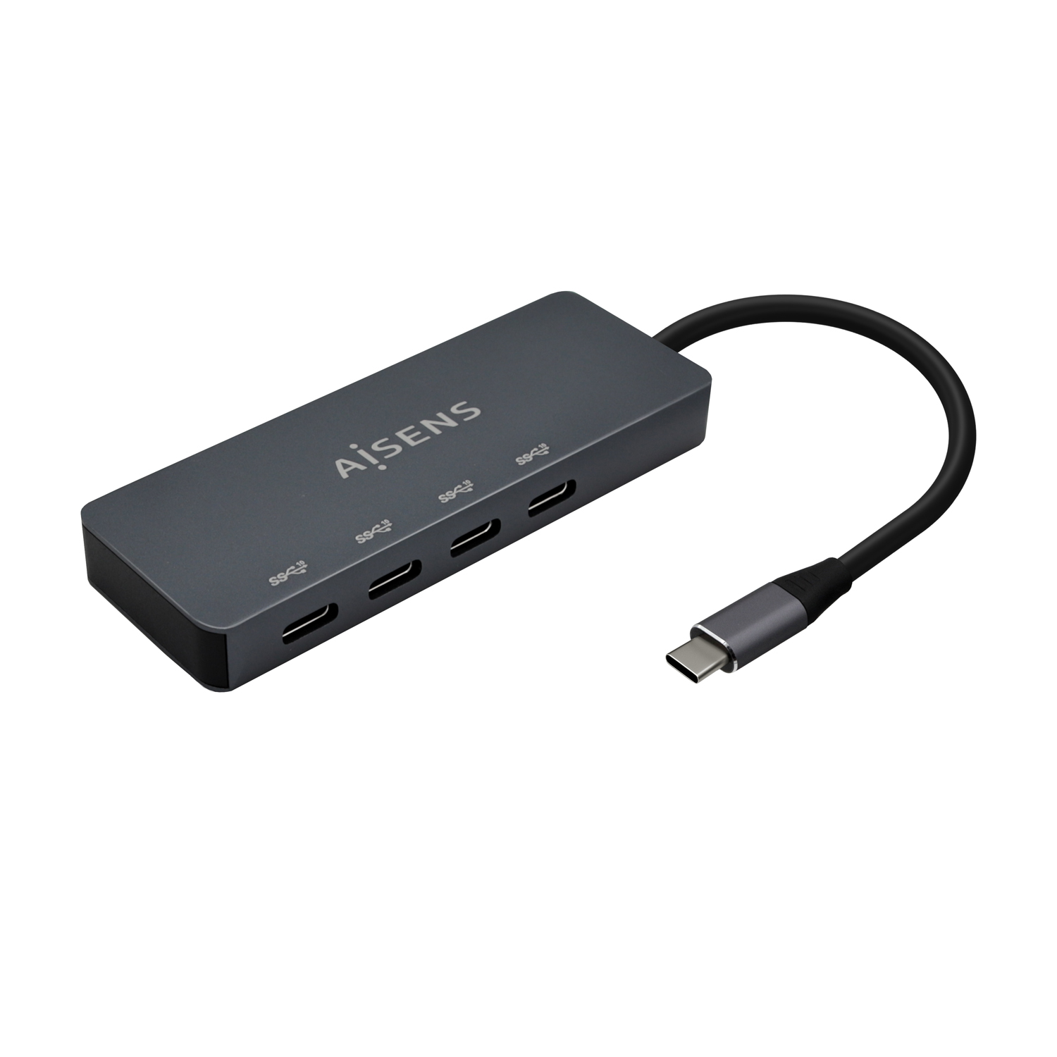 Aisens Hub USB 3.2 Gen1 5G USB-C - USB-C/M-4xUSB-C/H - 15cm - Couleur Gris